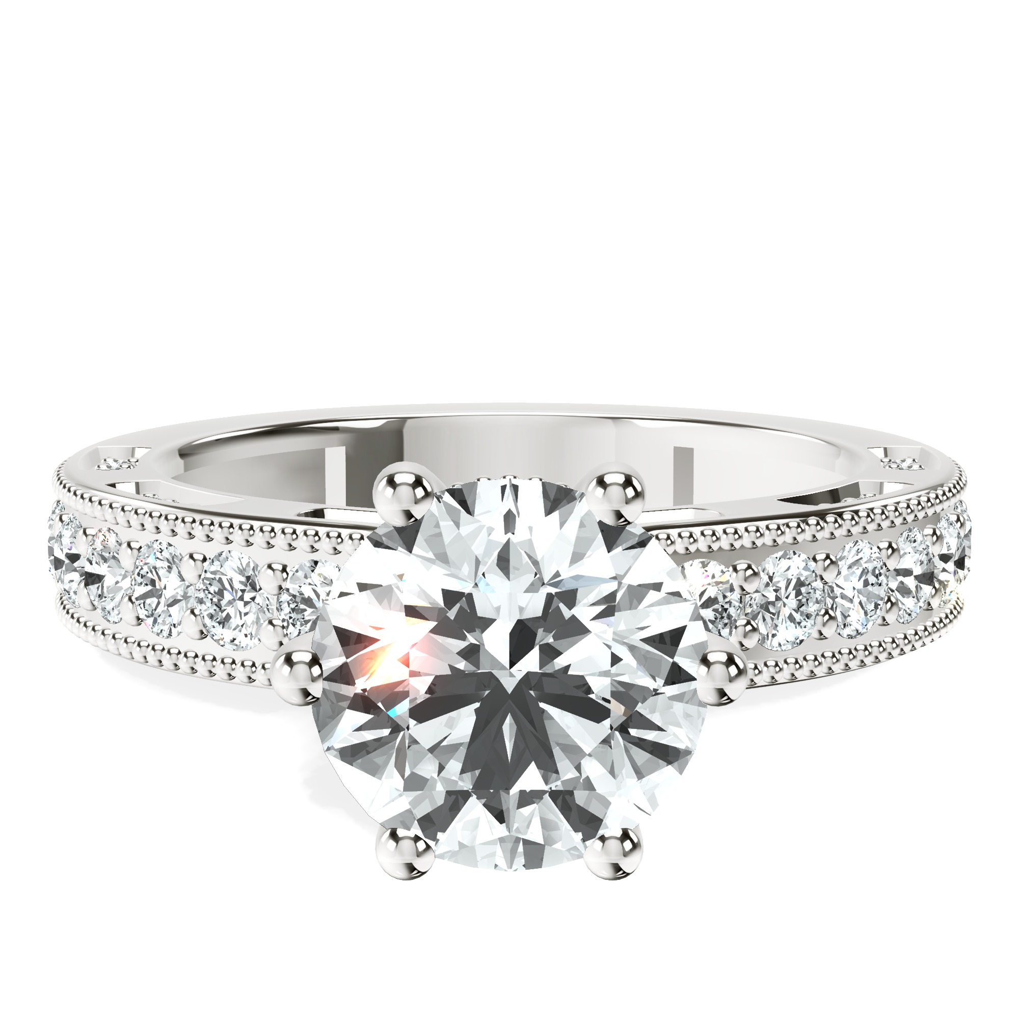 Regalia Milgrain Lab Diamond Ring front view