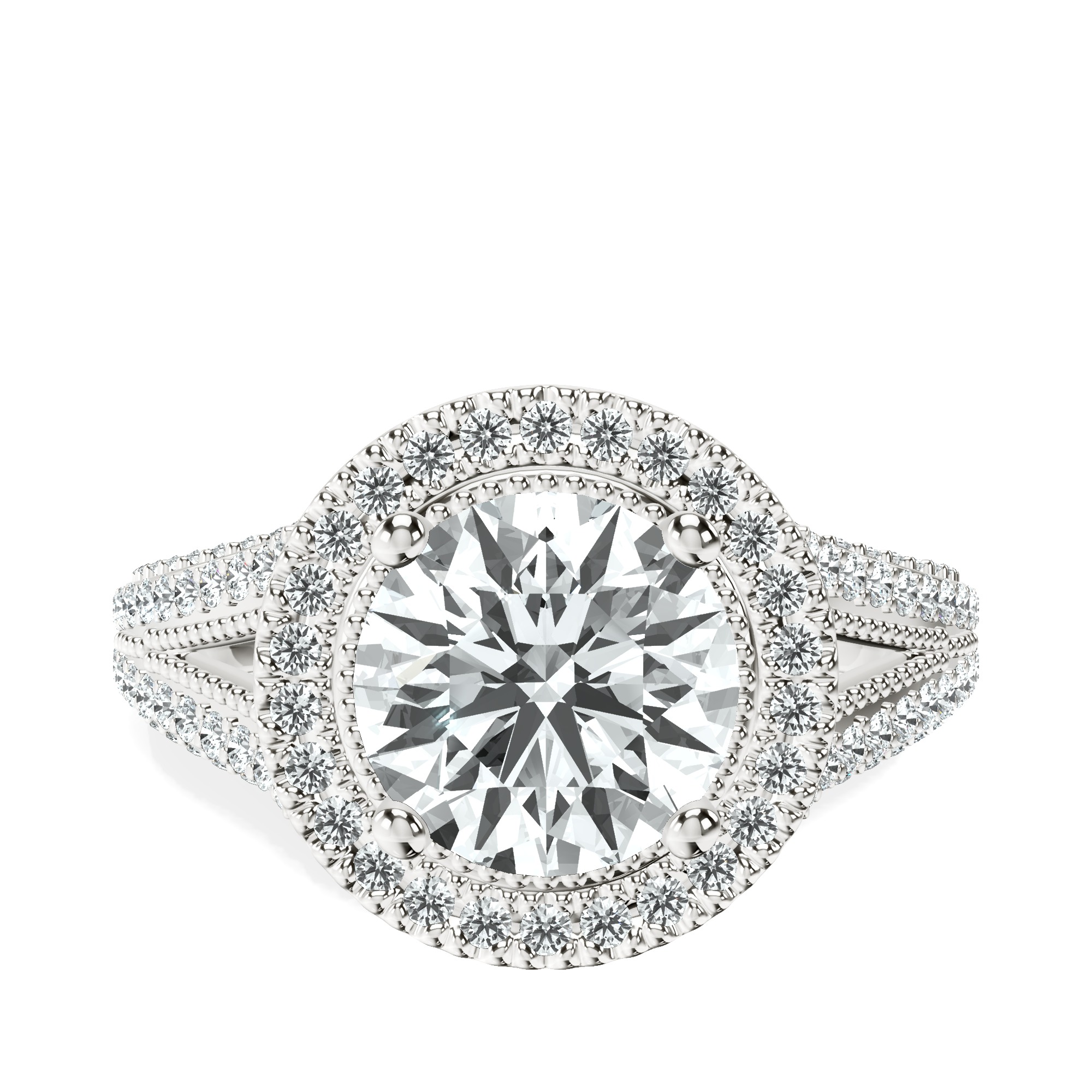 Opulenté Antique Halo Lab Diamond Ring front view