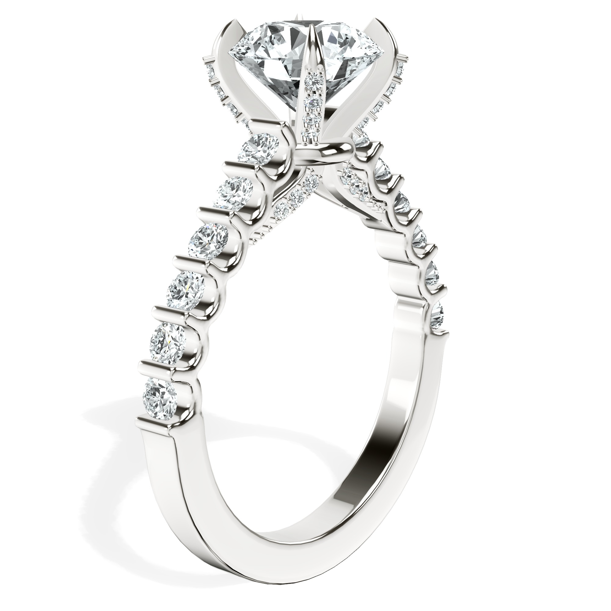 Austria Cathedral Lab Diamond Ring top view