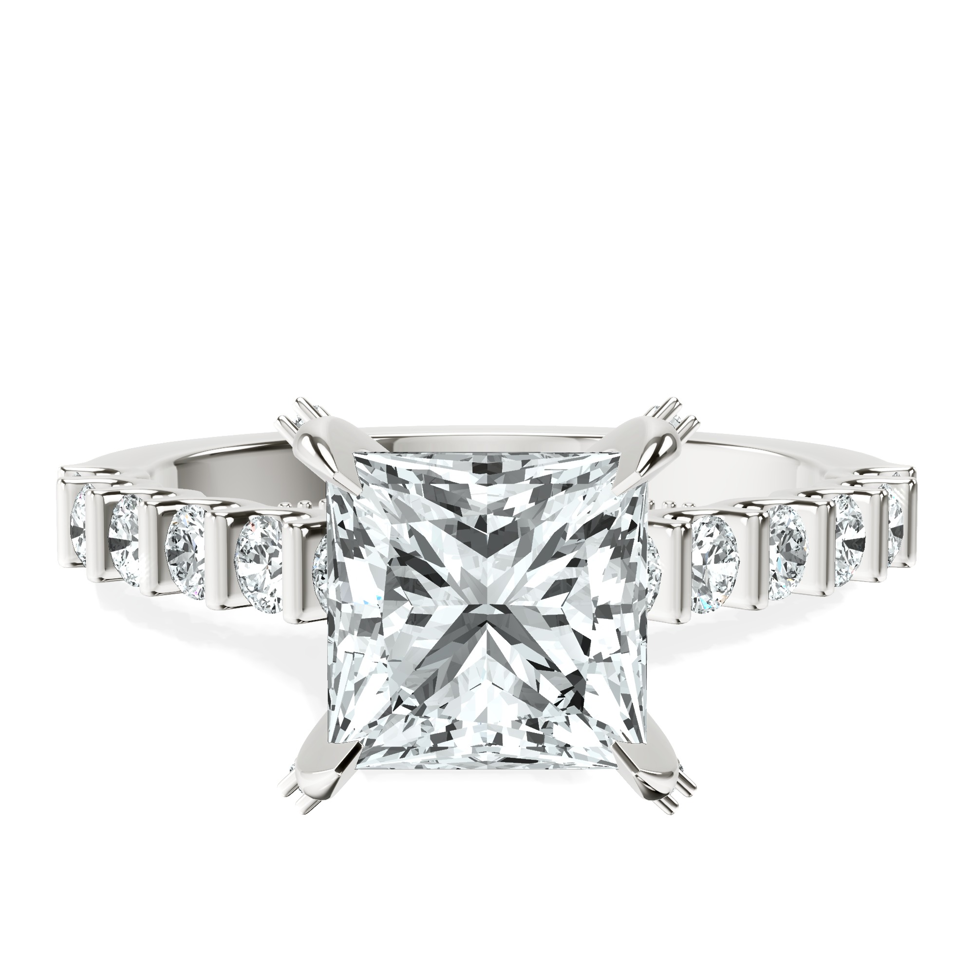 Austria Cathedral Lab Diamond Ring front view