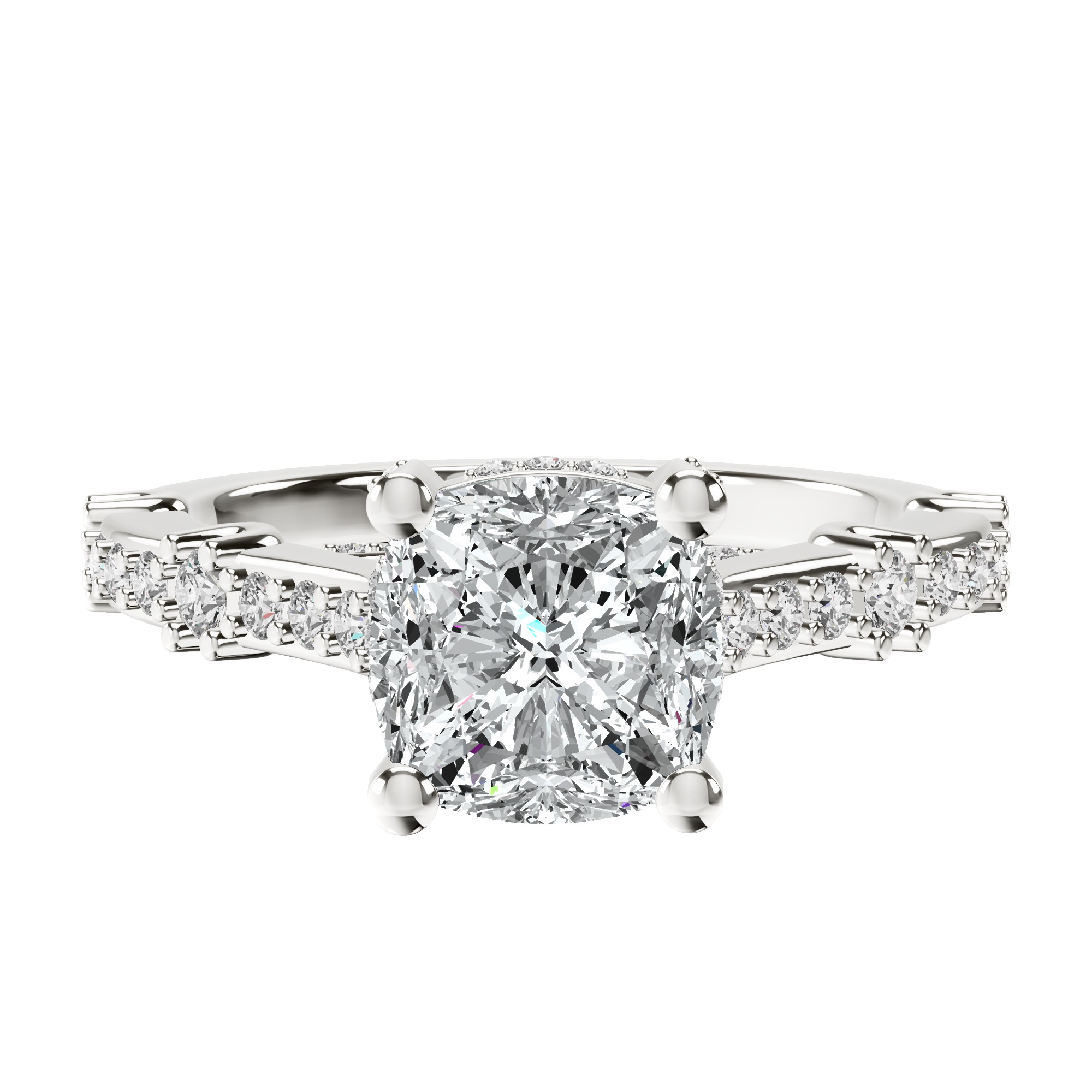 Odyssey Hidden Halo Lab Diamond Ring front view