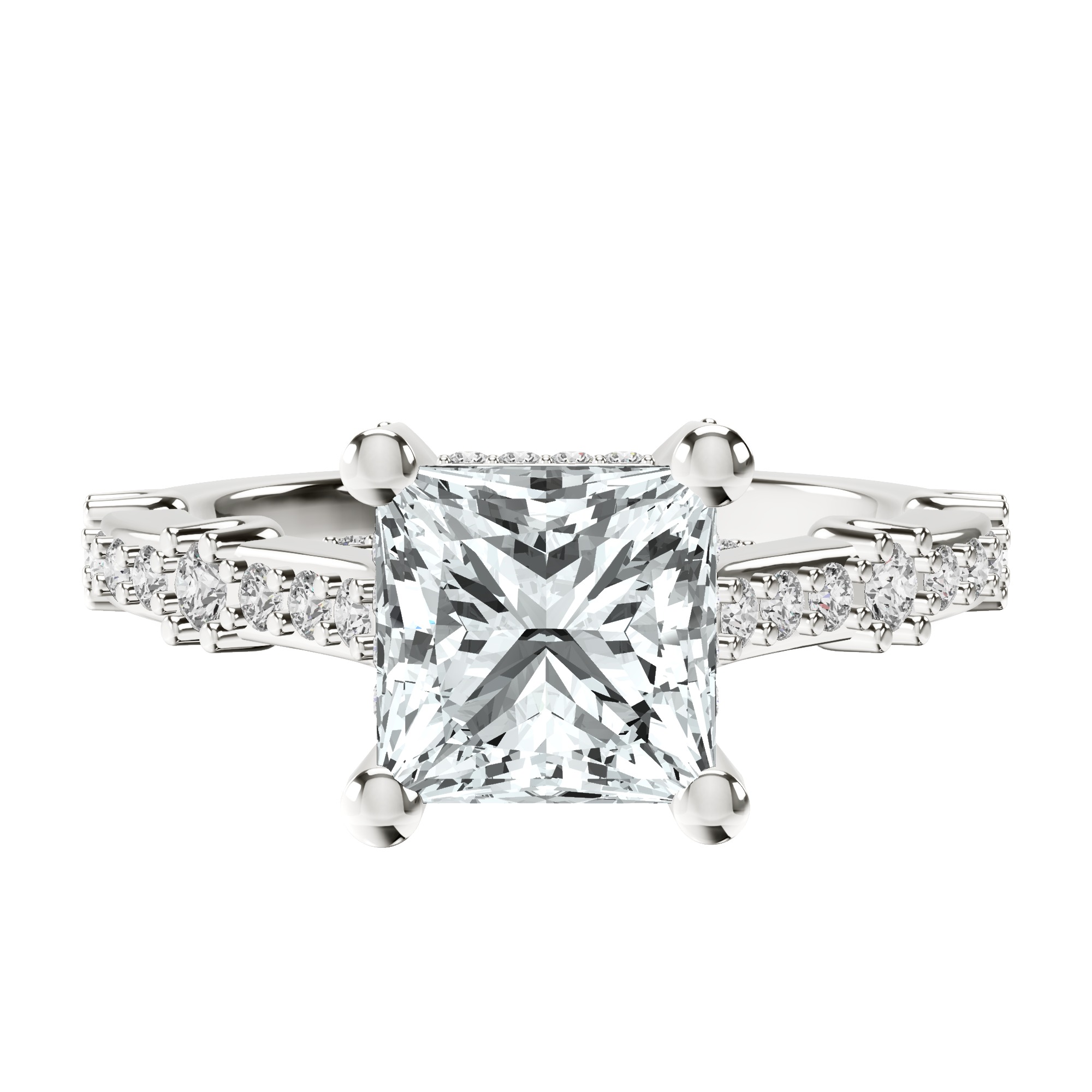 Odyssey Hidden Halo Lab Diamond Ring front view