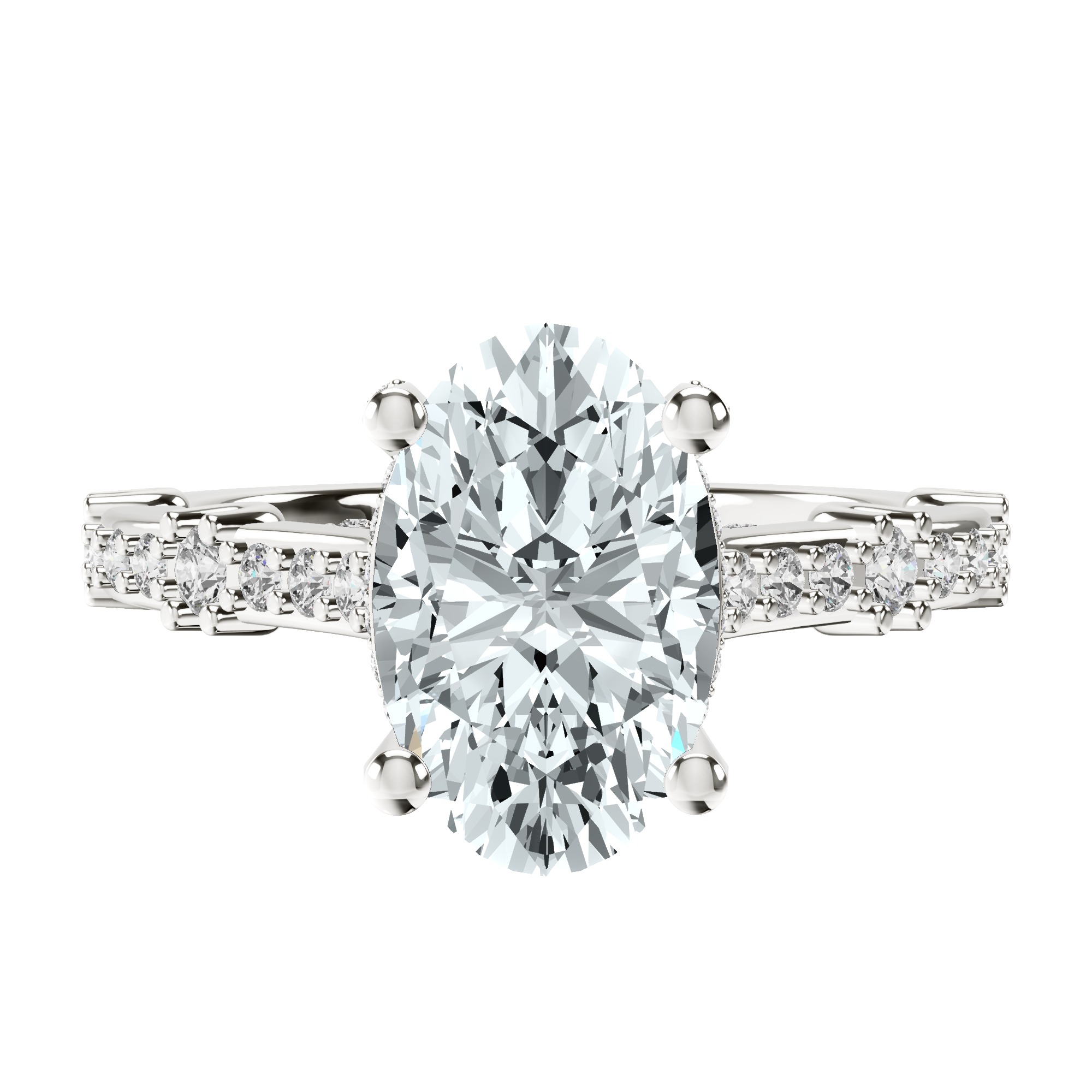 Odyssey Hidden Halo Lab Diamond Ring front view