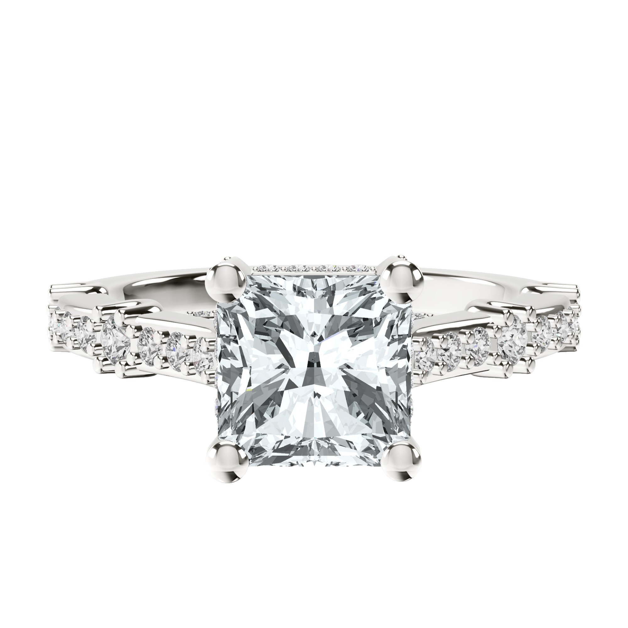 Odyssey Hidden Halo Lab Diamond Ring front view