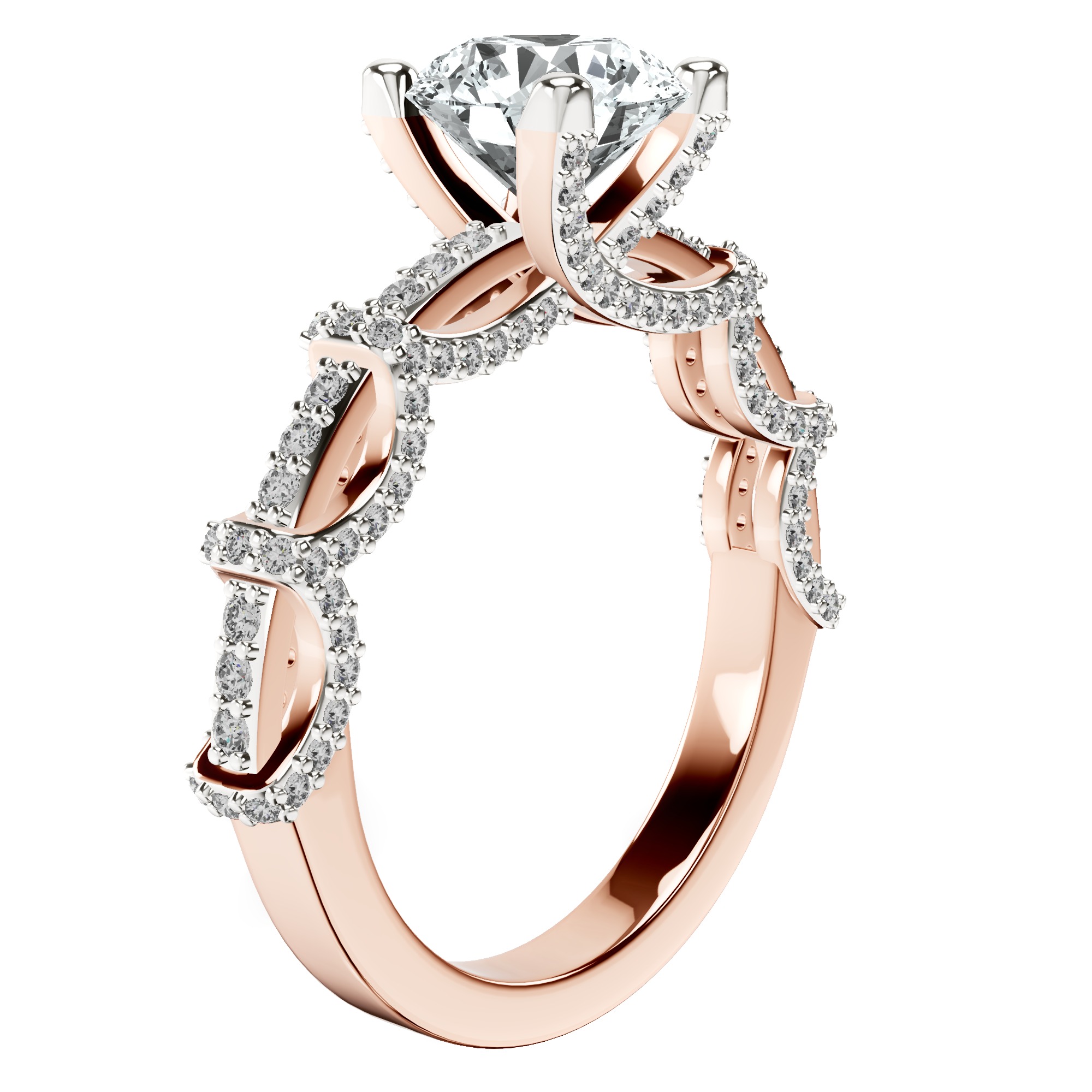 Ciara Petite Station Style Lab Diamond Ring top view