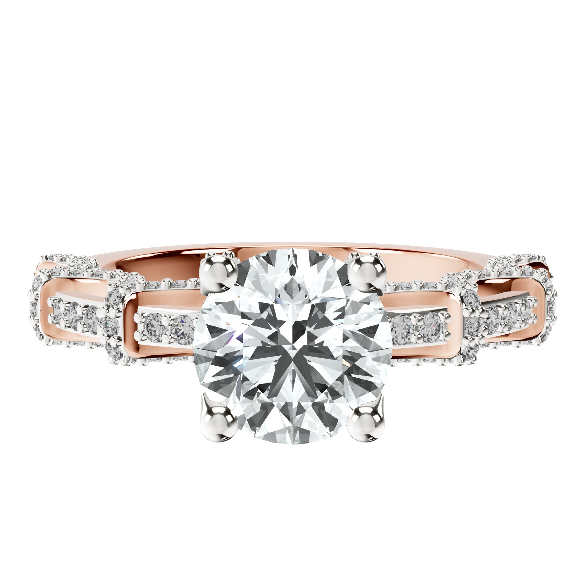 Ciara Petite Station Style Lab Diamond Ring front view