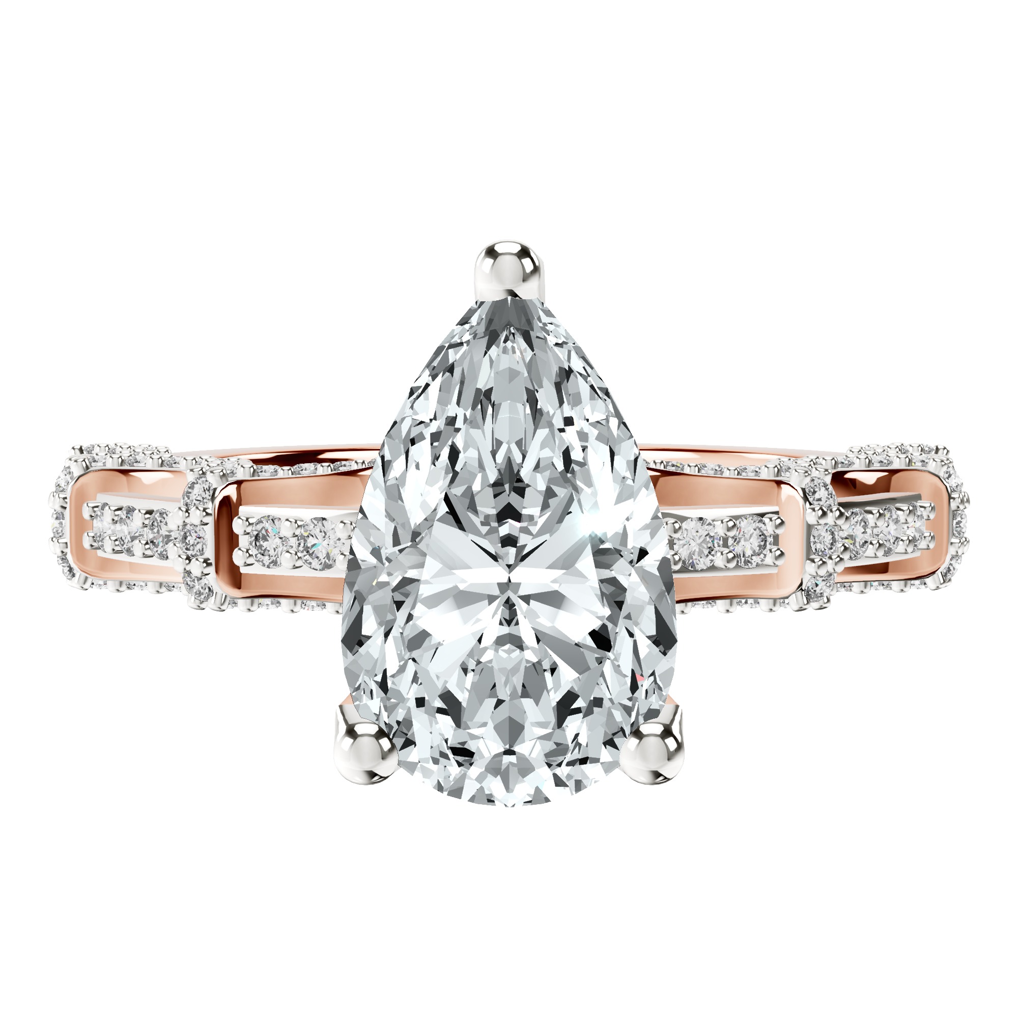 Ciara Petite Station Style Lab Diamond Ring front view