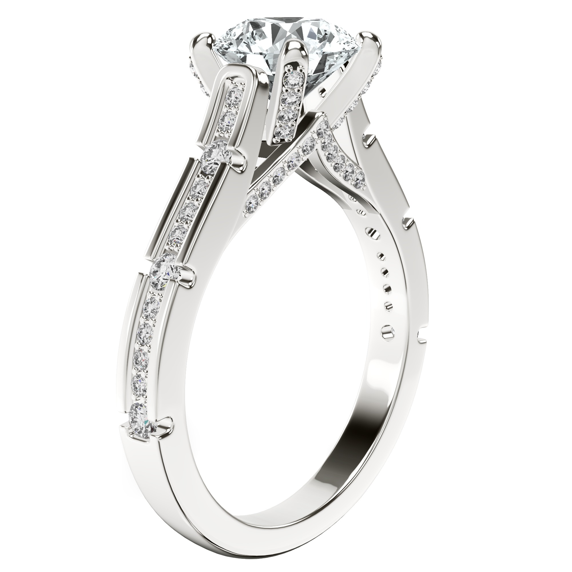 Delphie Channel Set Lab Diamond Ring top view