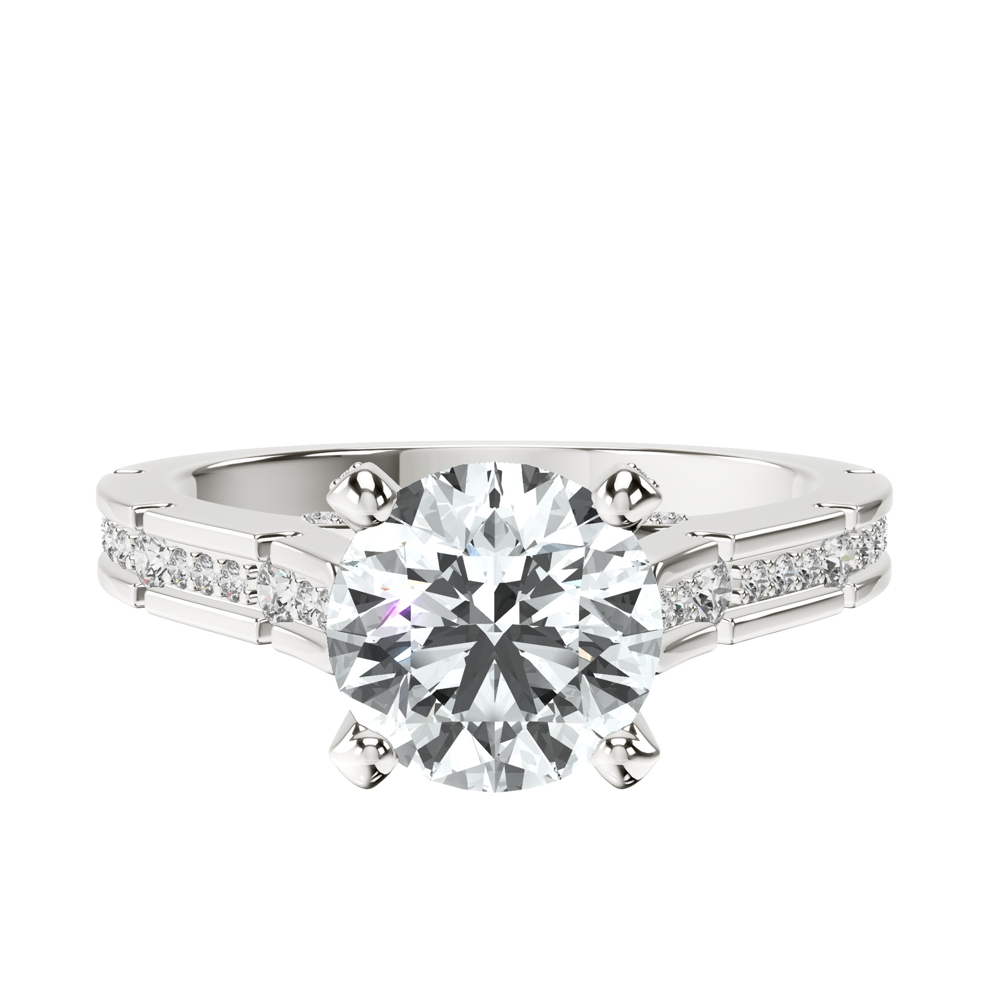 Delphie Channel Set Lab Diamond Ring front view