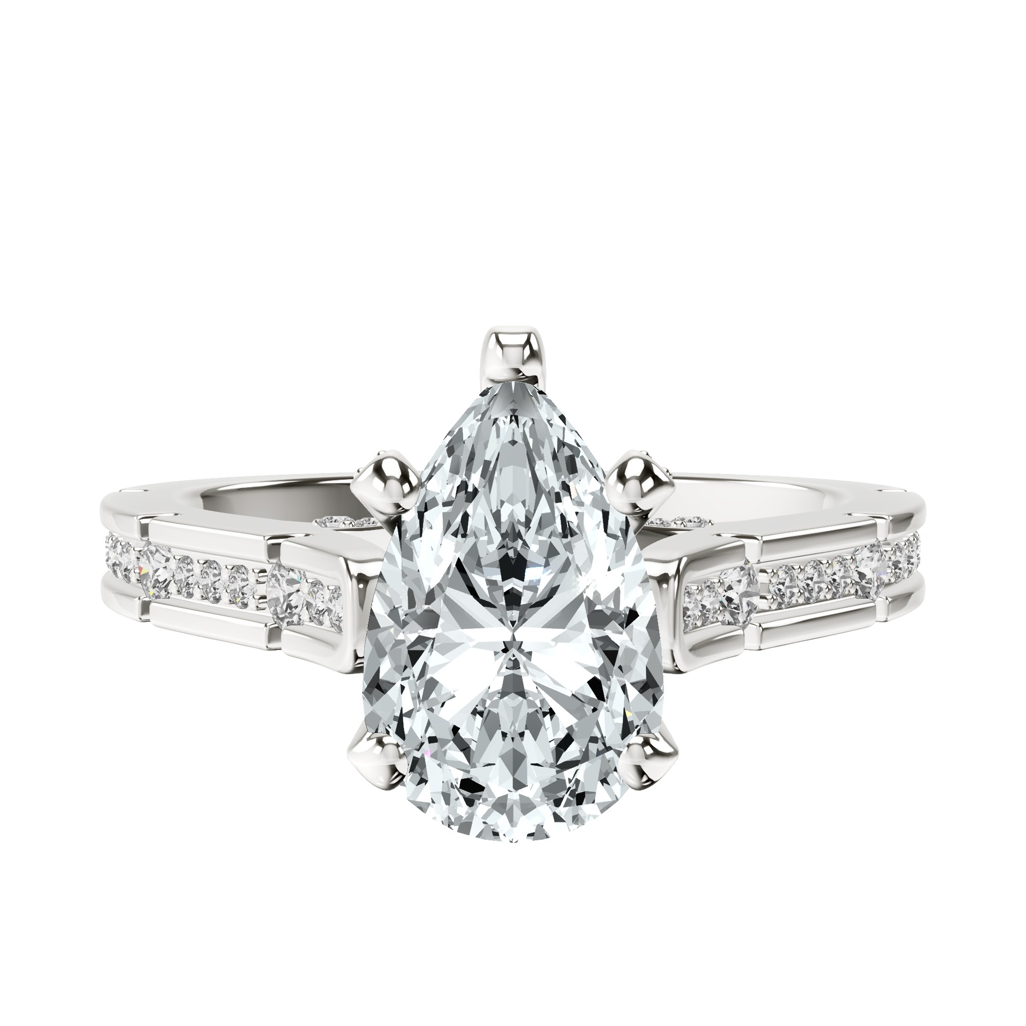 Delphie Channel Set Lab Diamond Ring front view
