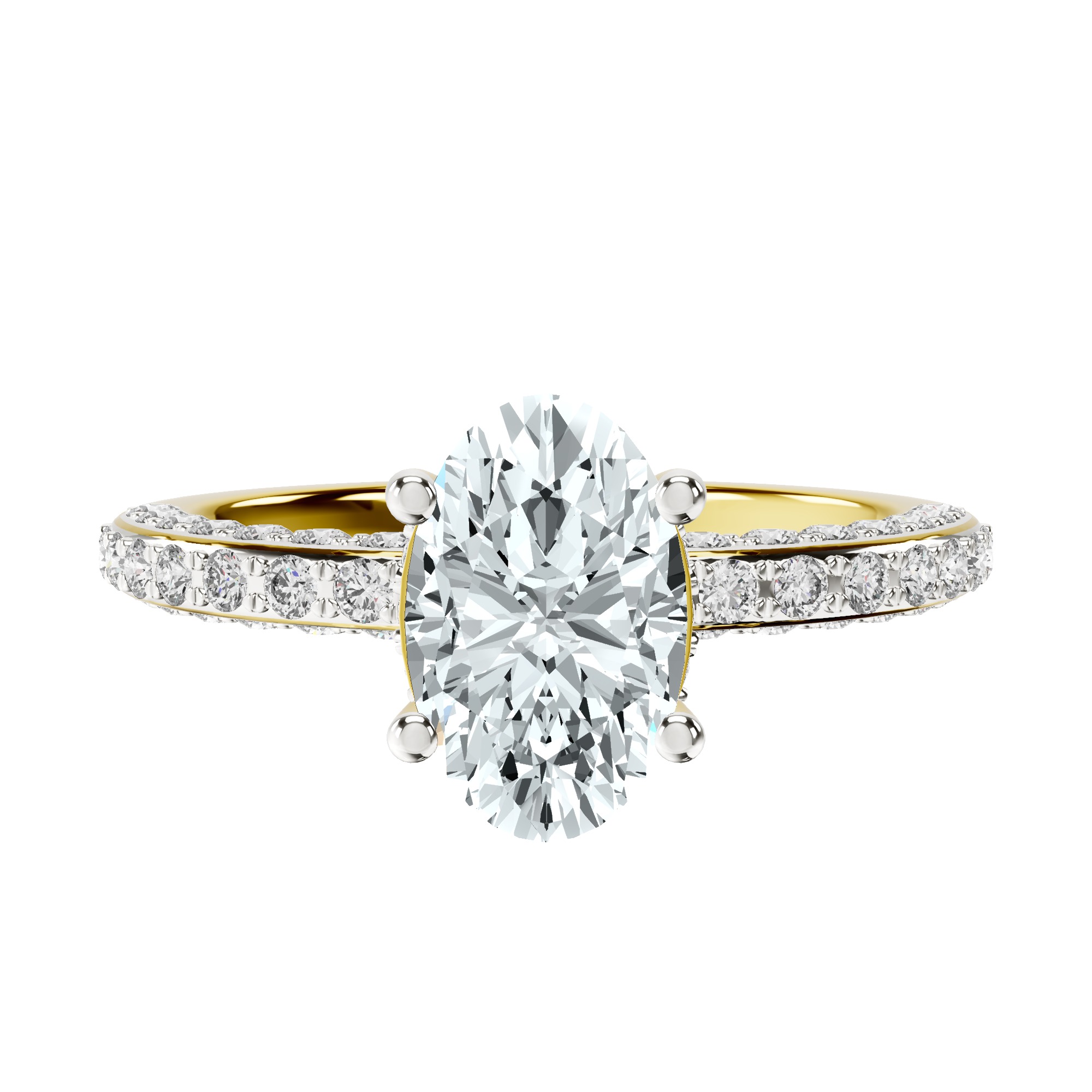 Atria Secret Double Halo Lab Diamond Ring front view