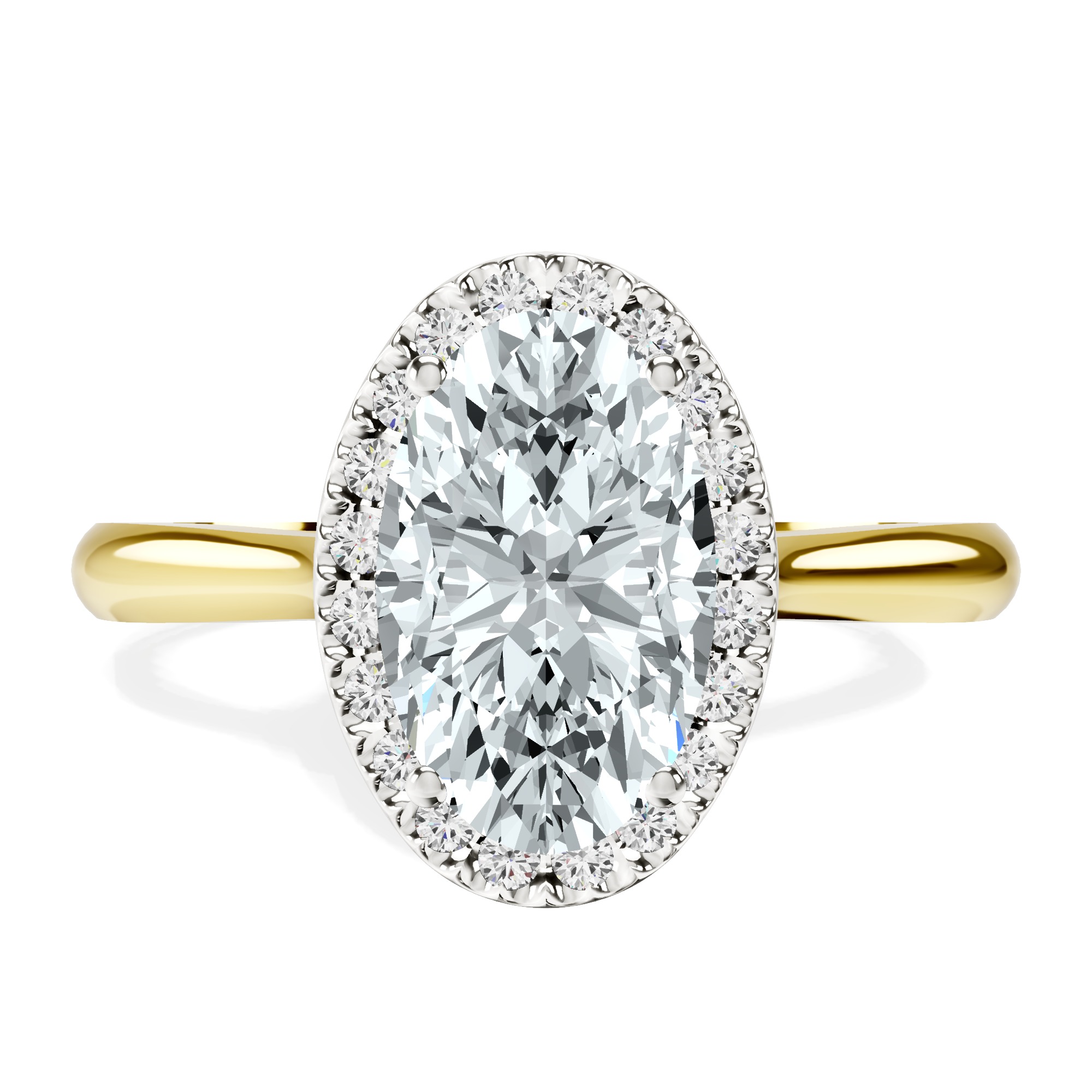 Harriet Halo 2mm Lab Diamond Ring front view