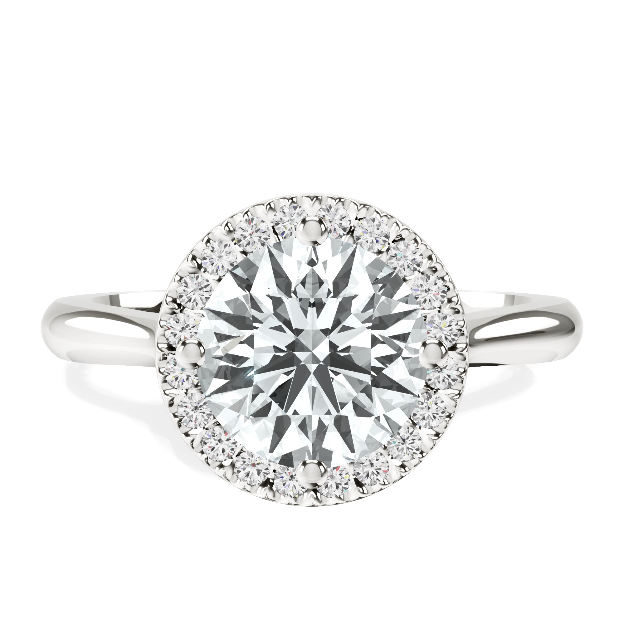 Harriet Halo 2mm Lab Diamond Ring front view