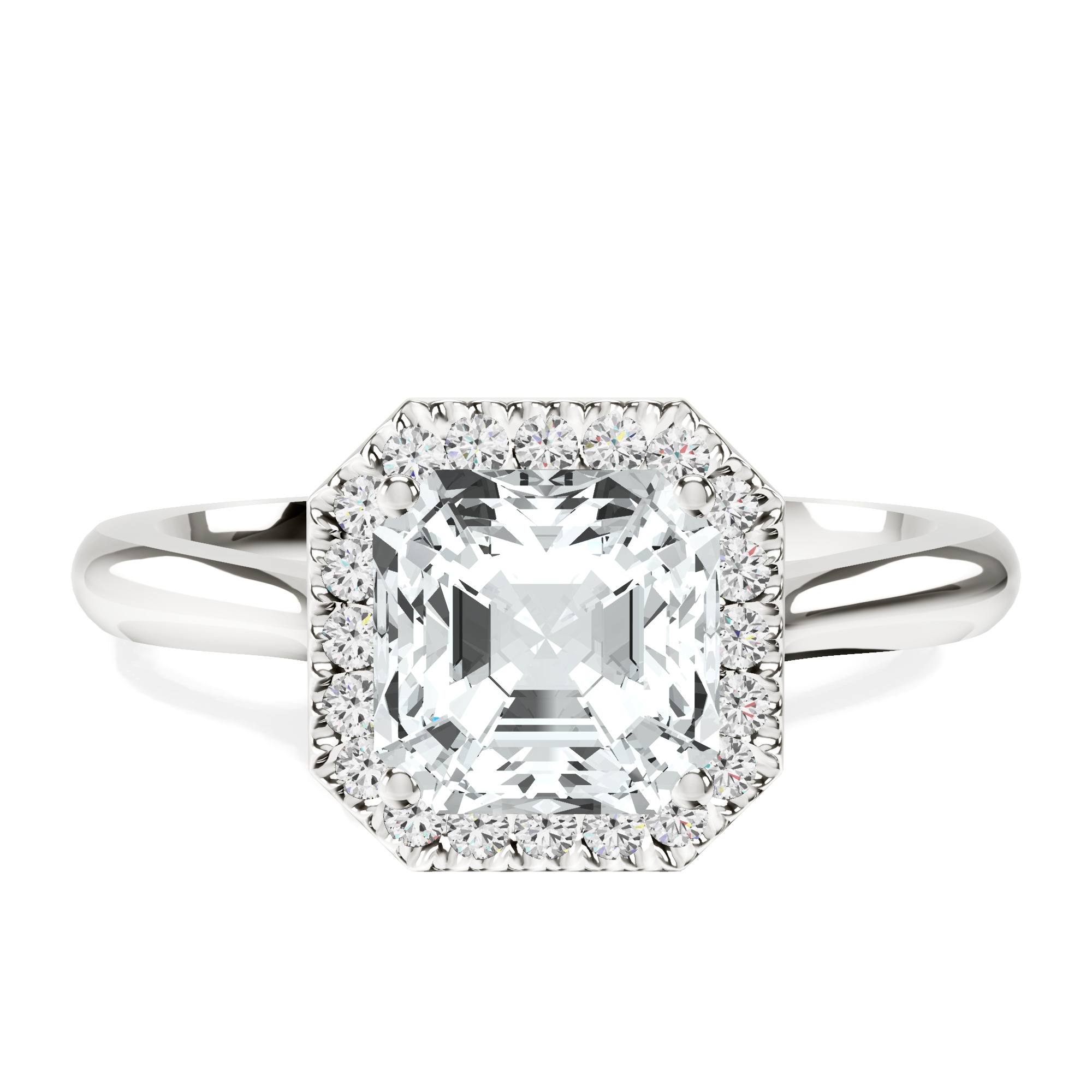 Harriet Halo 2mm Lab Diamond Ring front view