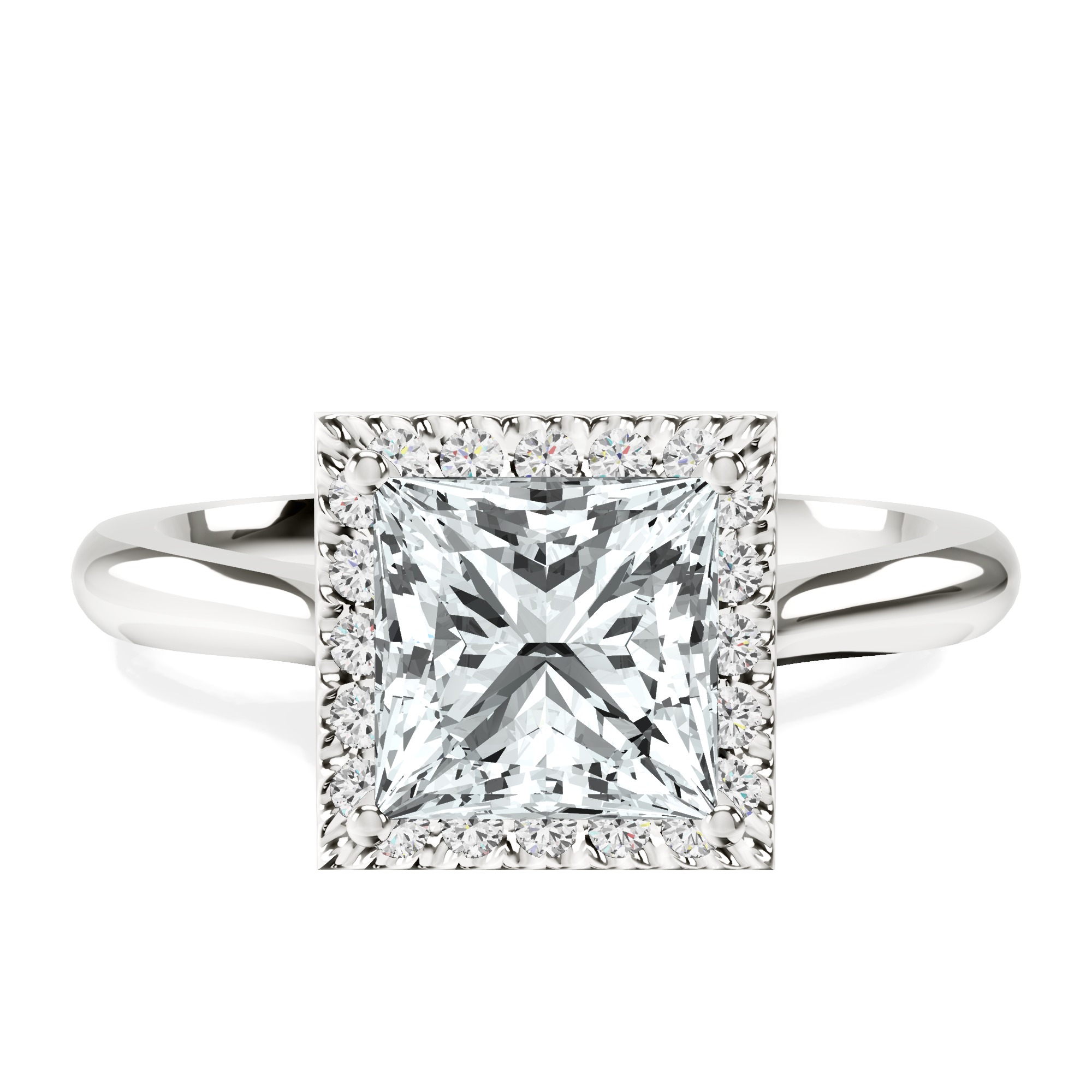 Harriet Halo 2mm Lab Diamond Ring front view