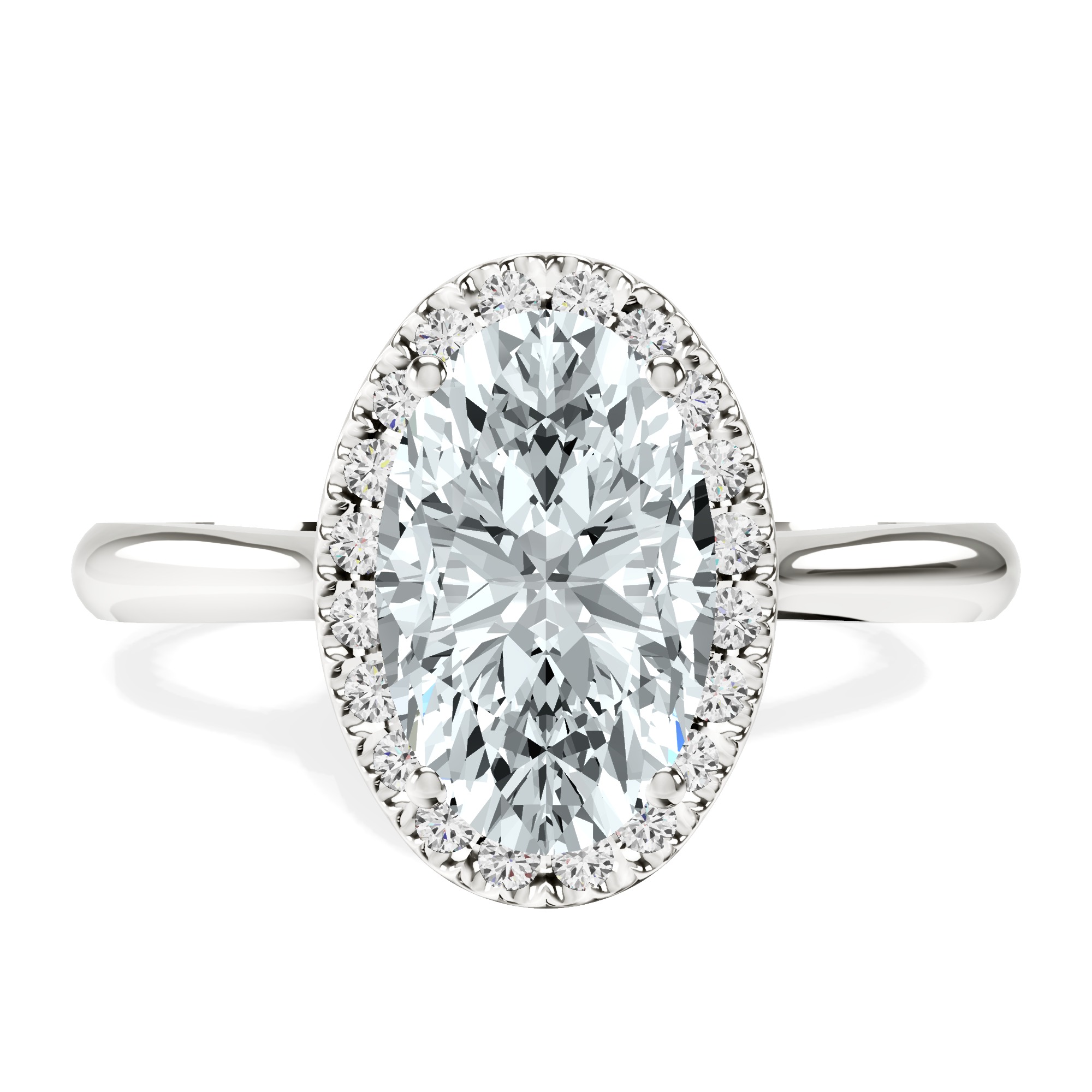 Harriet Halo 2mm Lab Diamond Ring front view