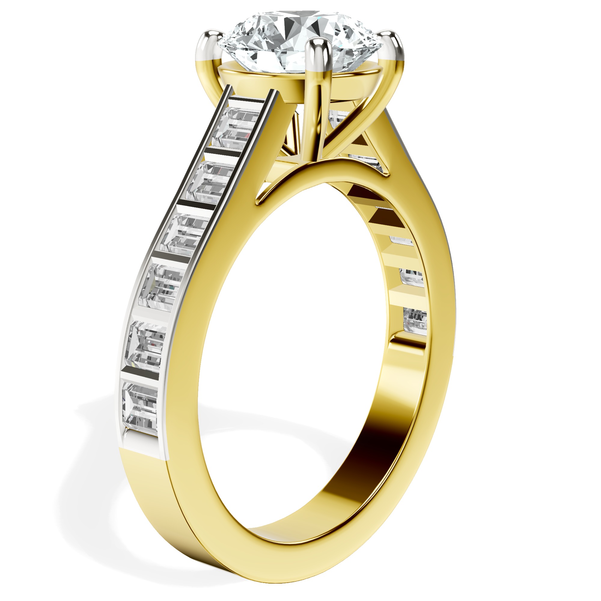 Irene Side Stone Lab Diamond Ring top view