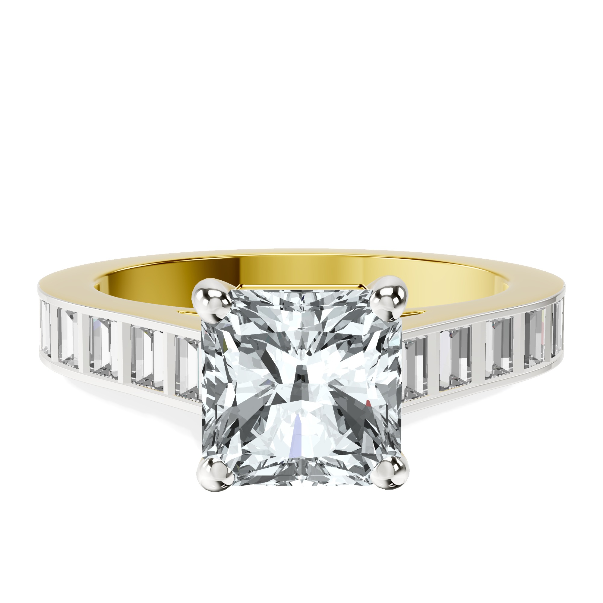 Irene Side Stone Lab Diamond Ring front view