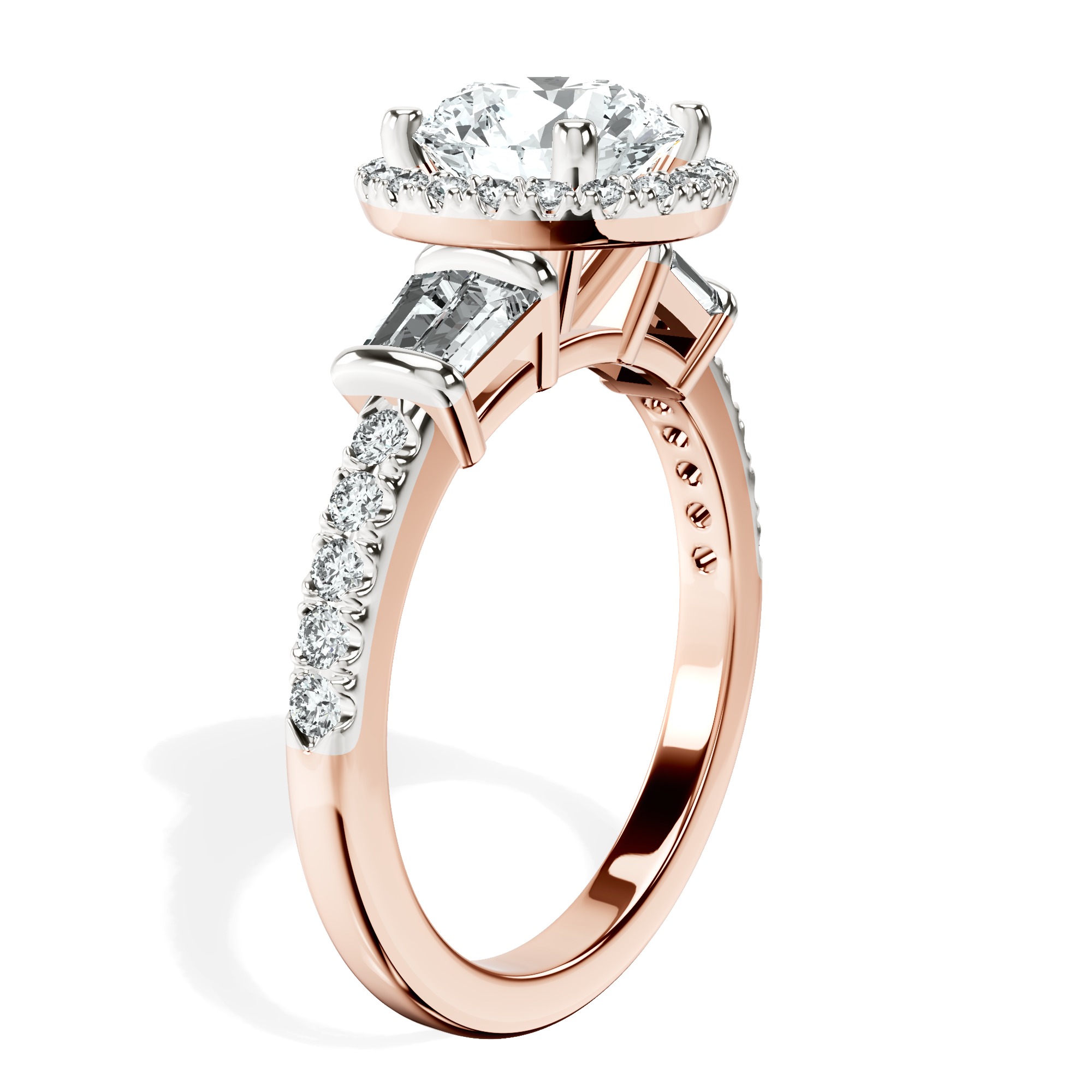 Liora Cascade Halo Lab Diamond Ring left view