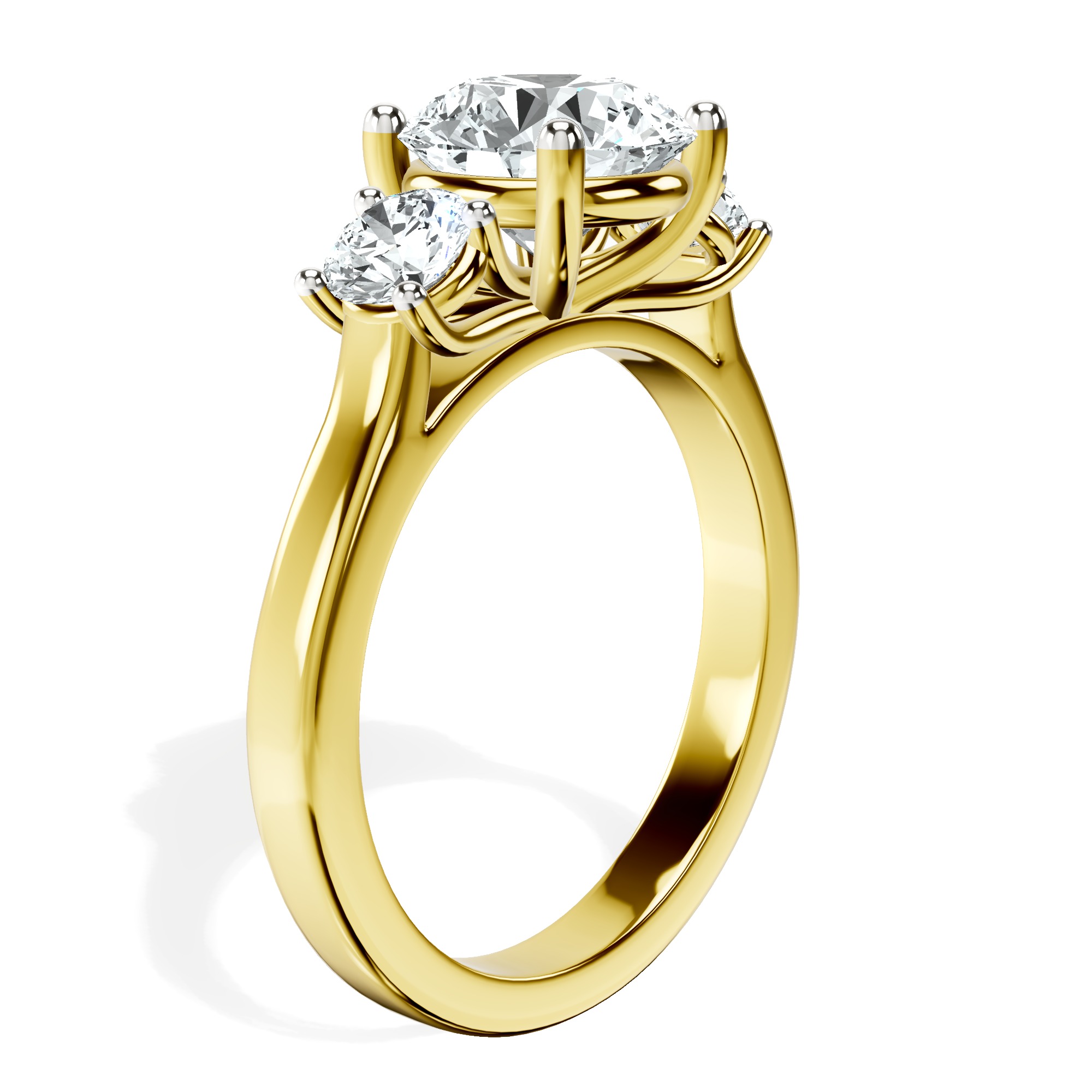 Evelina Round Three Stone Lab Diamond Ring left view