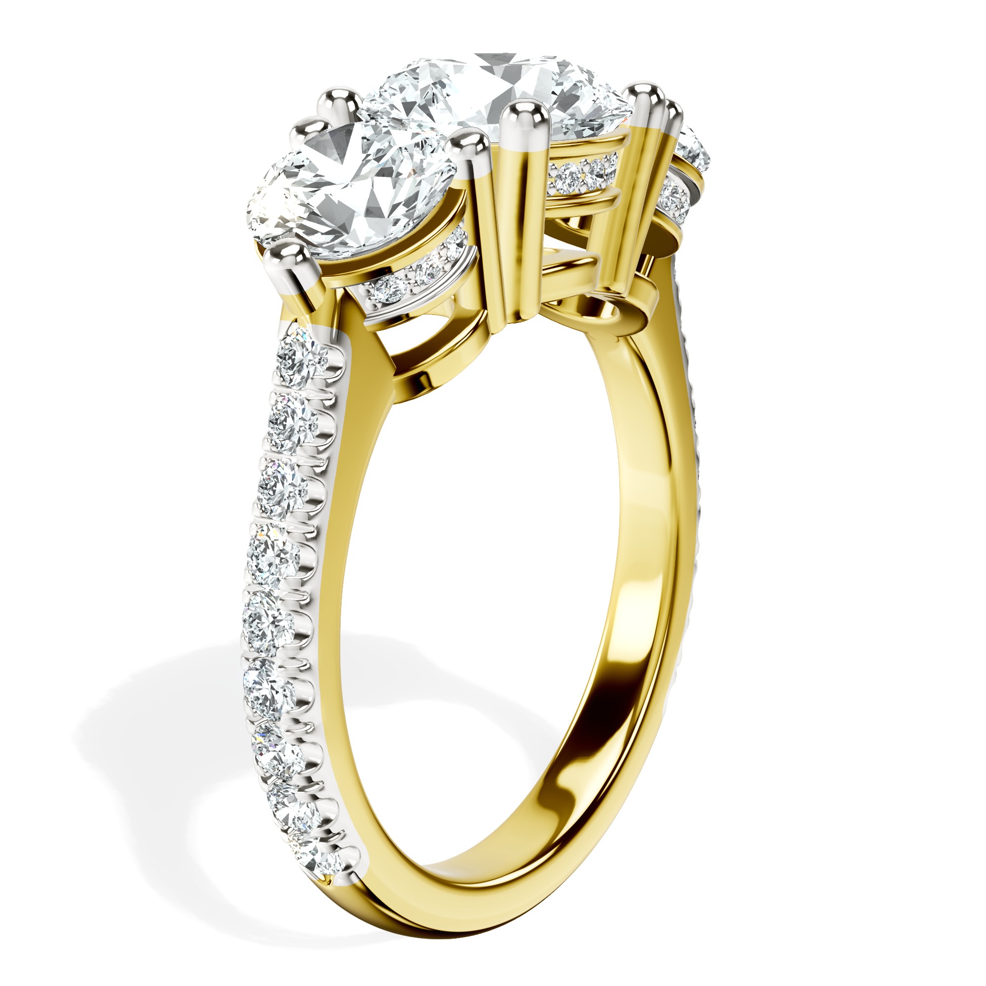 Artemis Round Three Stone Lab Diamond Ring top view