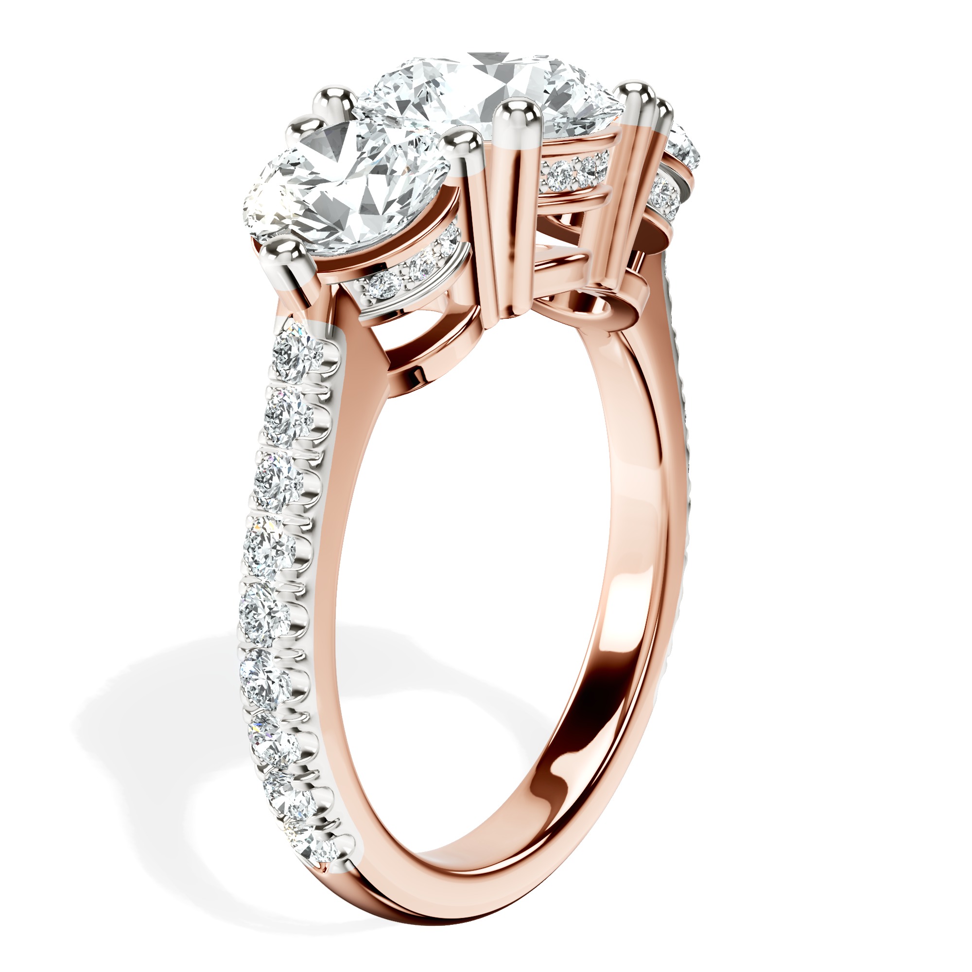 Artemis Round Three Stone Lab Diamond Ring top view