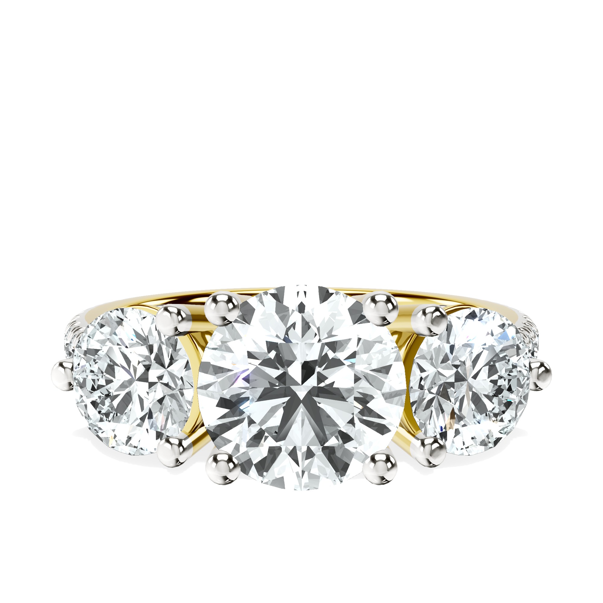 Artemis Round Three Stone Lab Diamond Ring front view