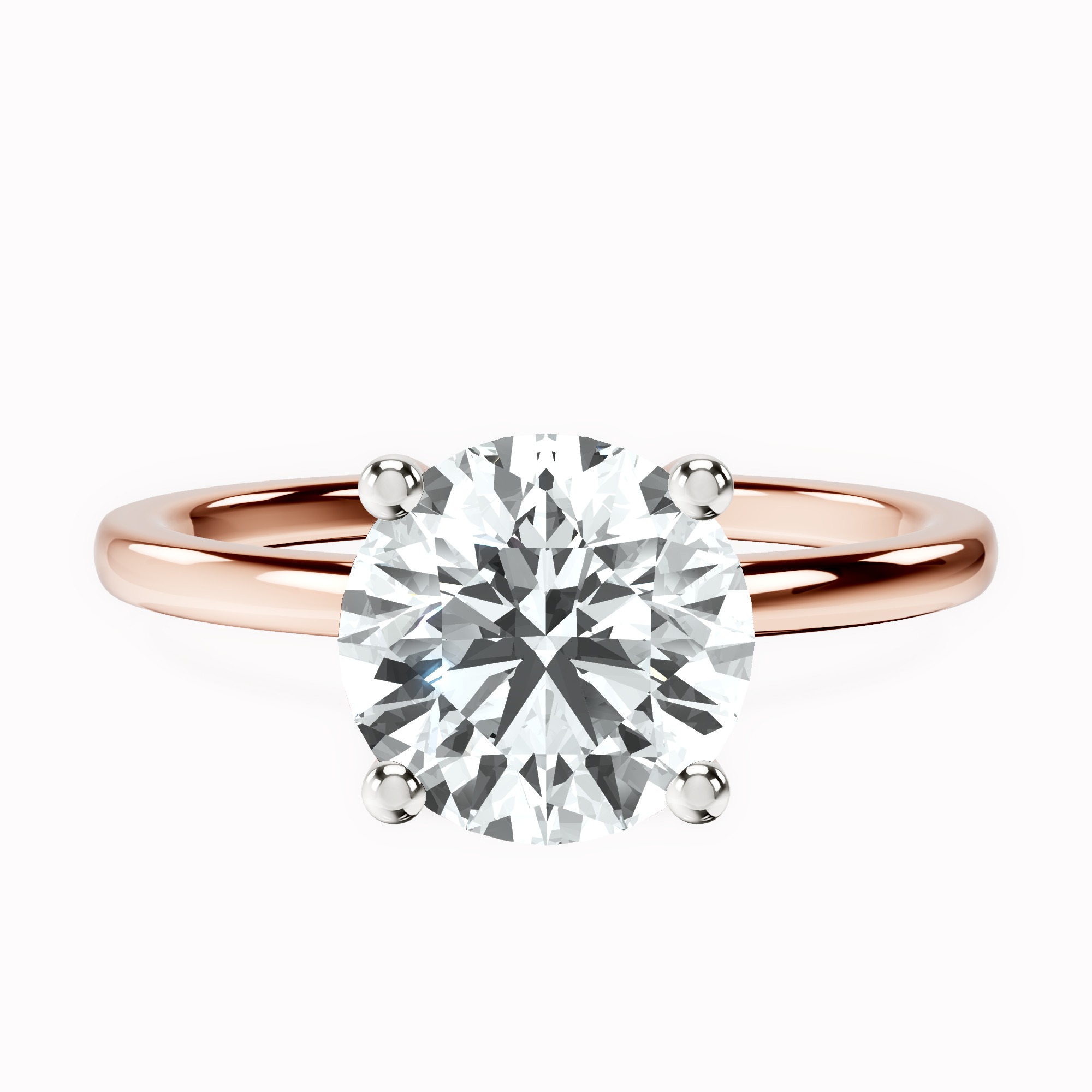 Four Prong Solitaire 1.5mm Lab Diamond Ring front view