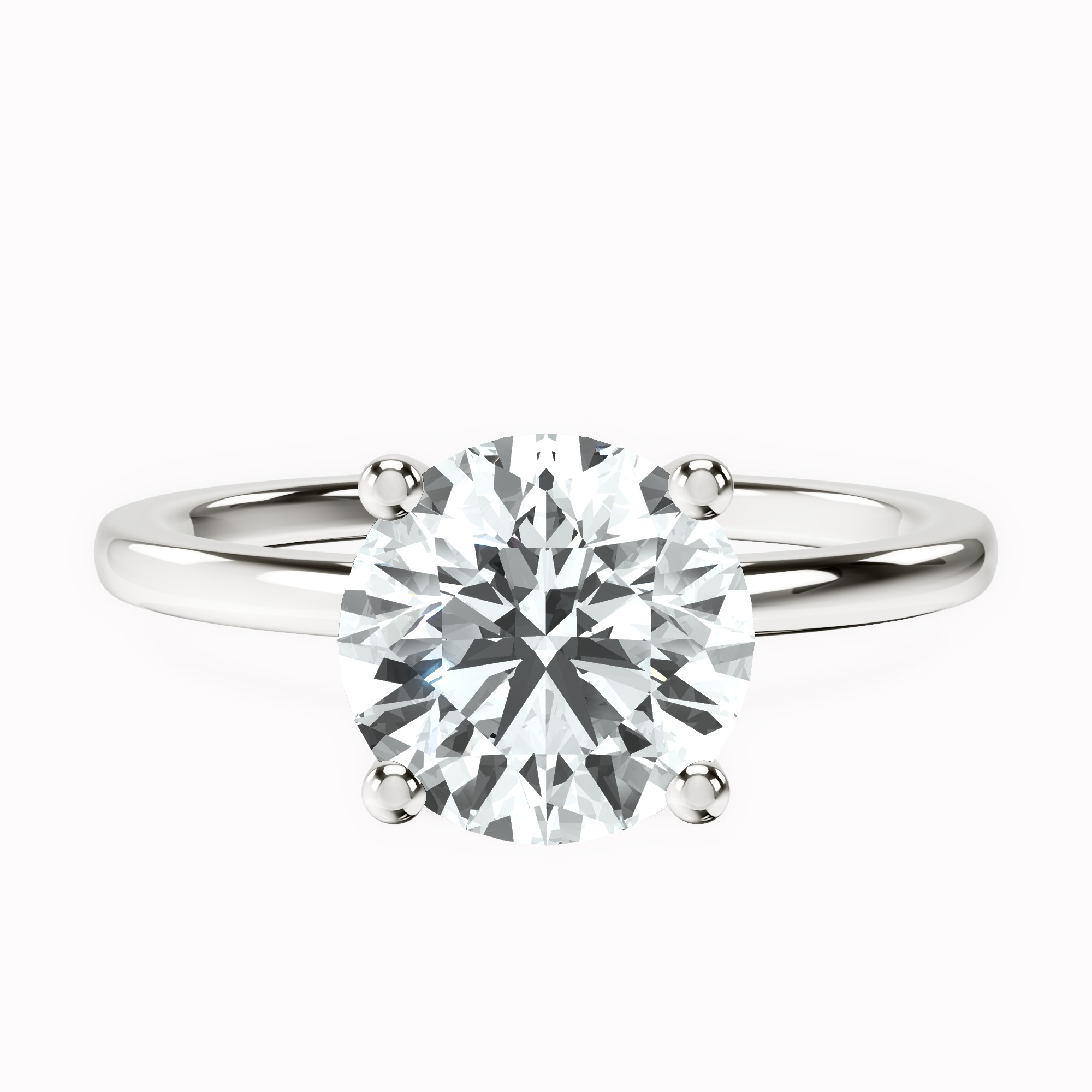 Four Prong Solitaire 1.5mm Lab Diamond Ring front view