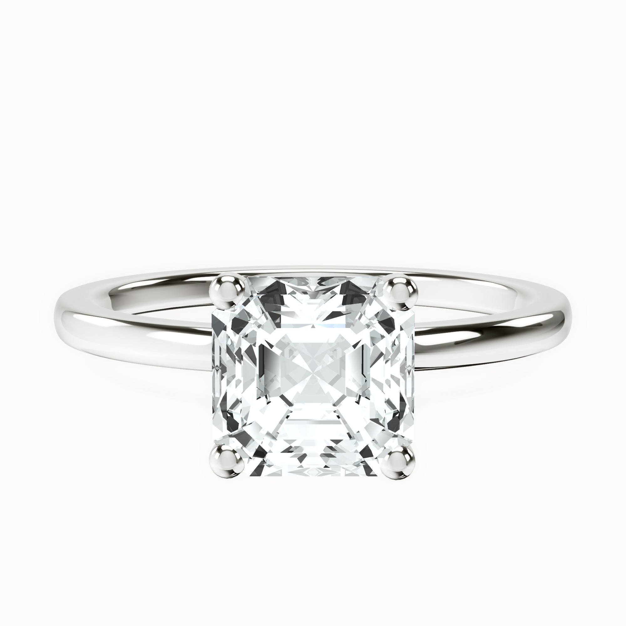 Four Prong Solitaire 1.5mm Lab Diamond Ring front view