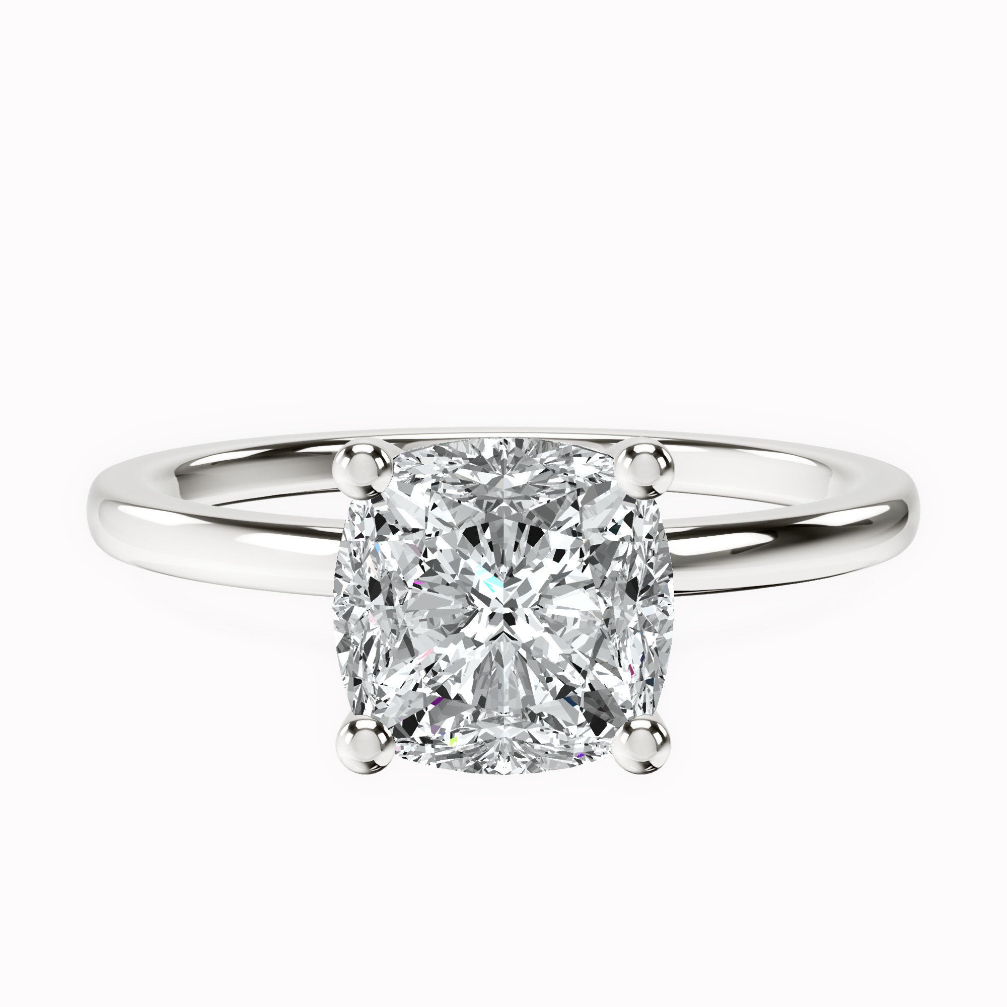Four Prong Solitaire 1.5mm Lab Diamond Ring front view