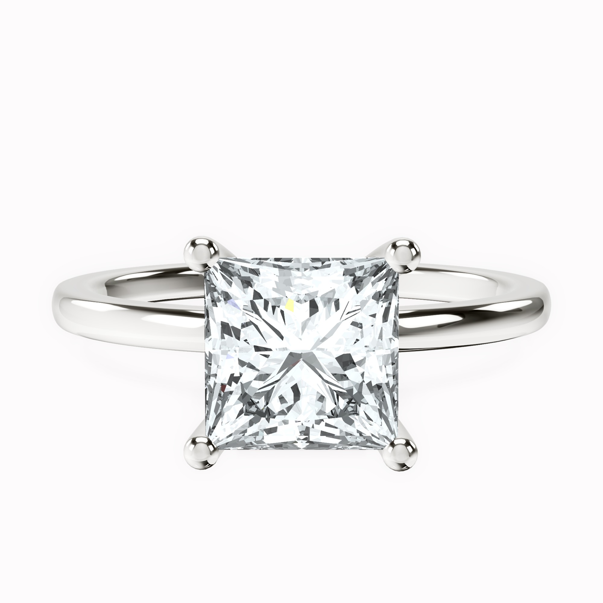 Four Prong Solitaire 1.5mm Lab Diamond Ring front view
