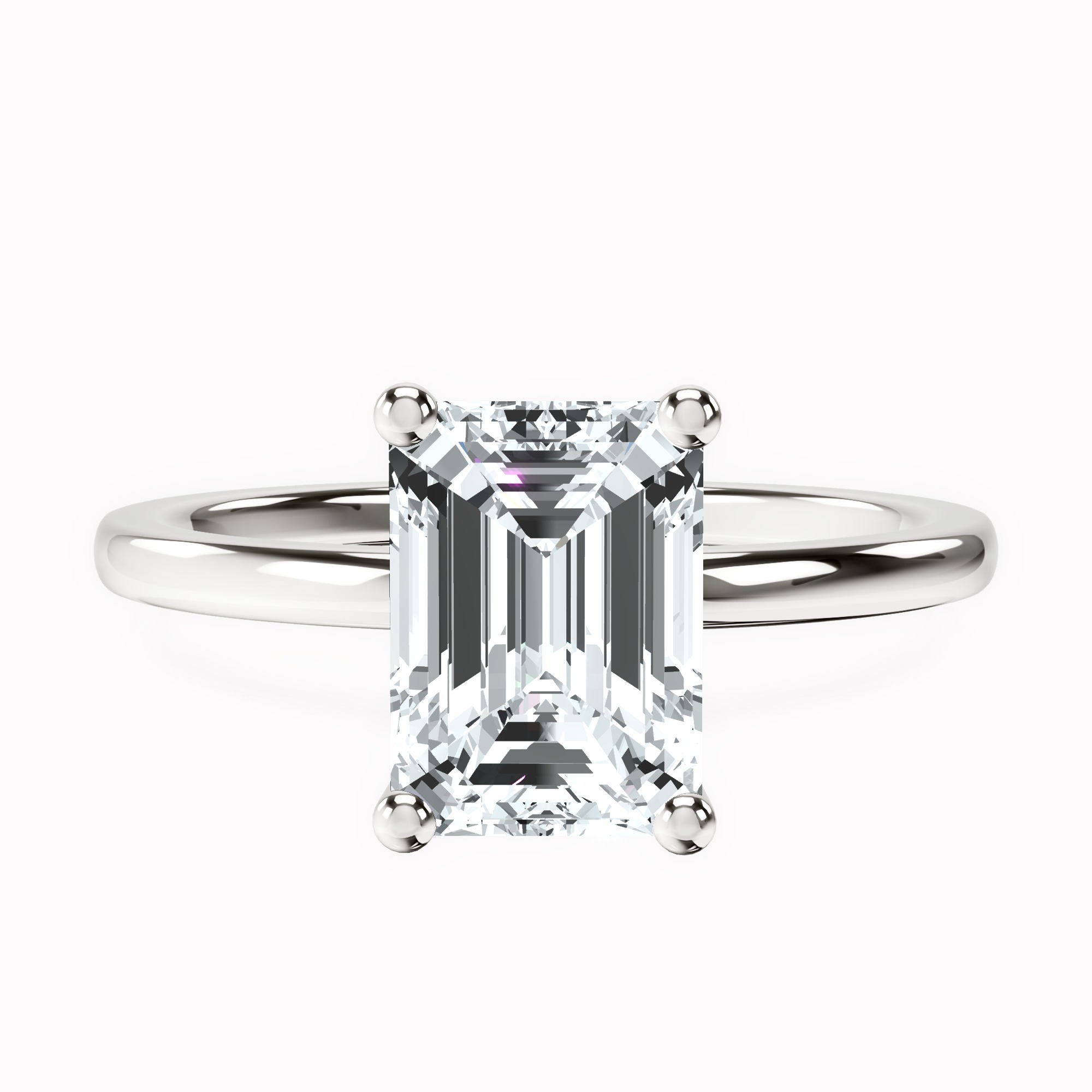 Four Prong Solitaire 1.5mm Lab Diamond Ring front view
