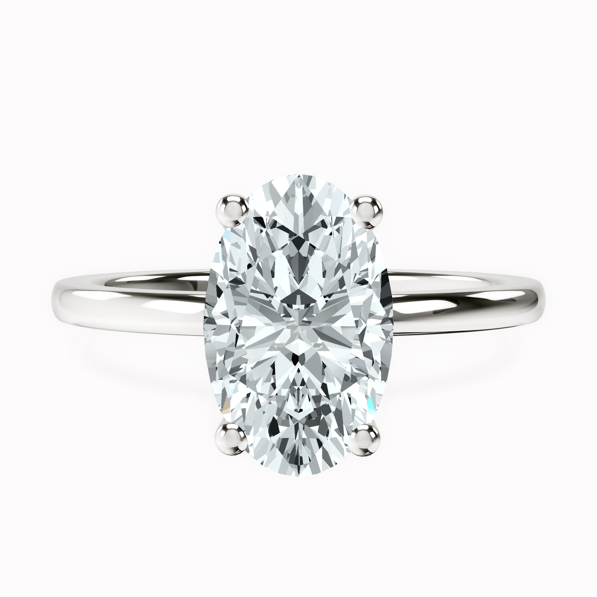 Four Prong Solitaire 1.5mm Lab Diamond Ring front view