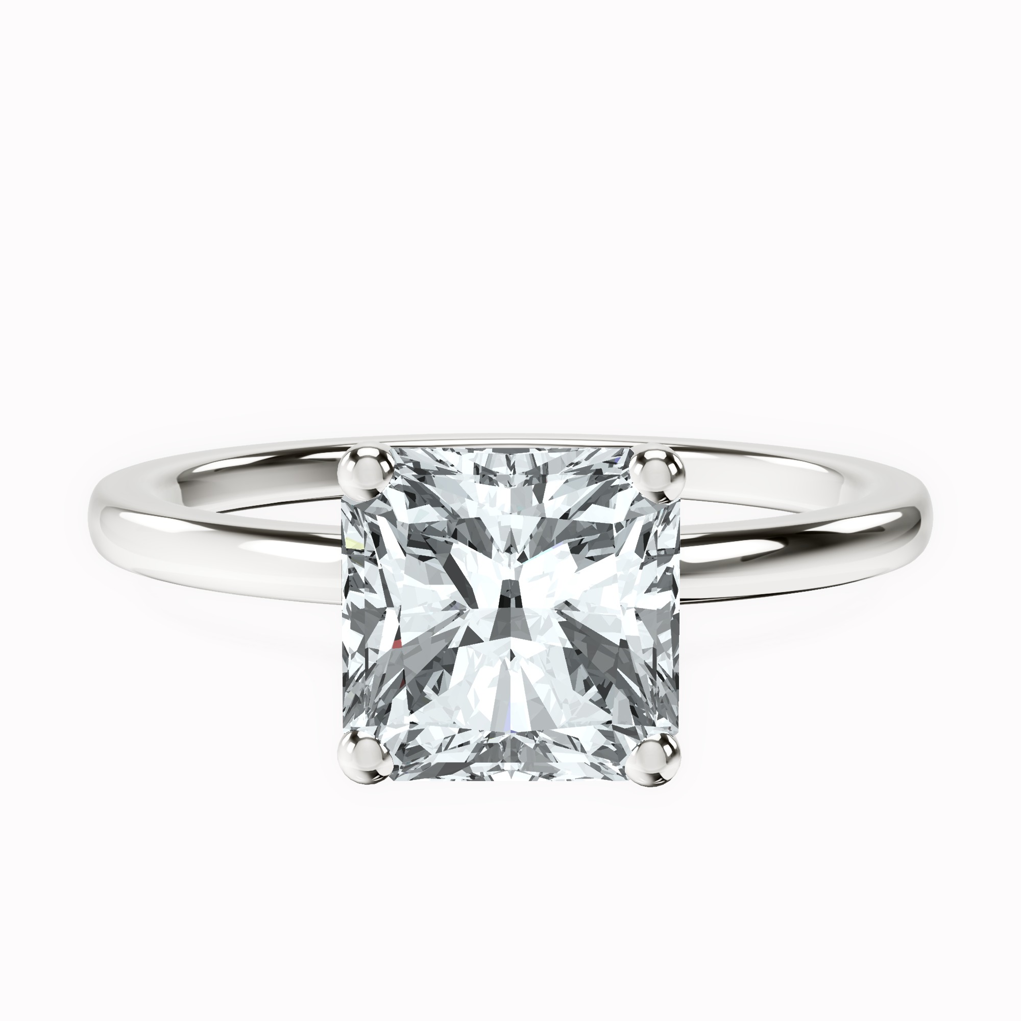 Four Prong Solitaire 1.5mm Lab Diamond Ring front view