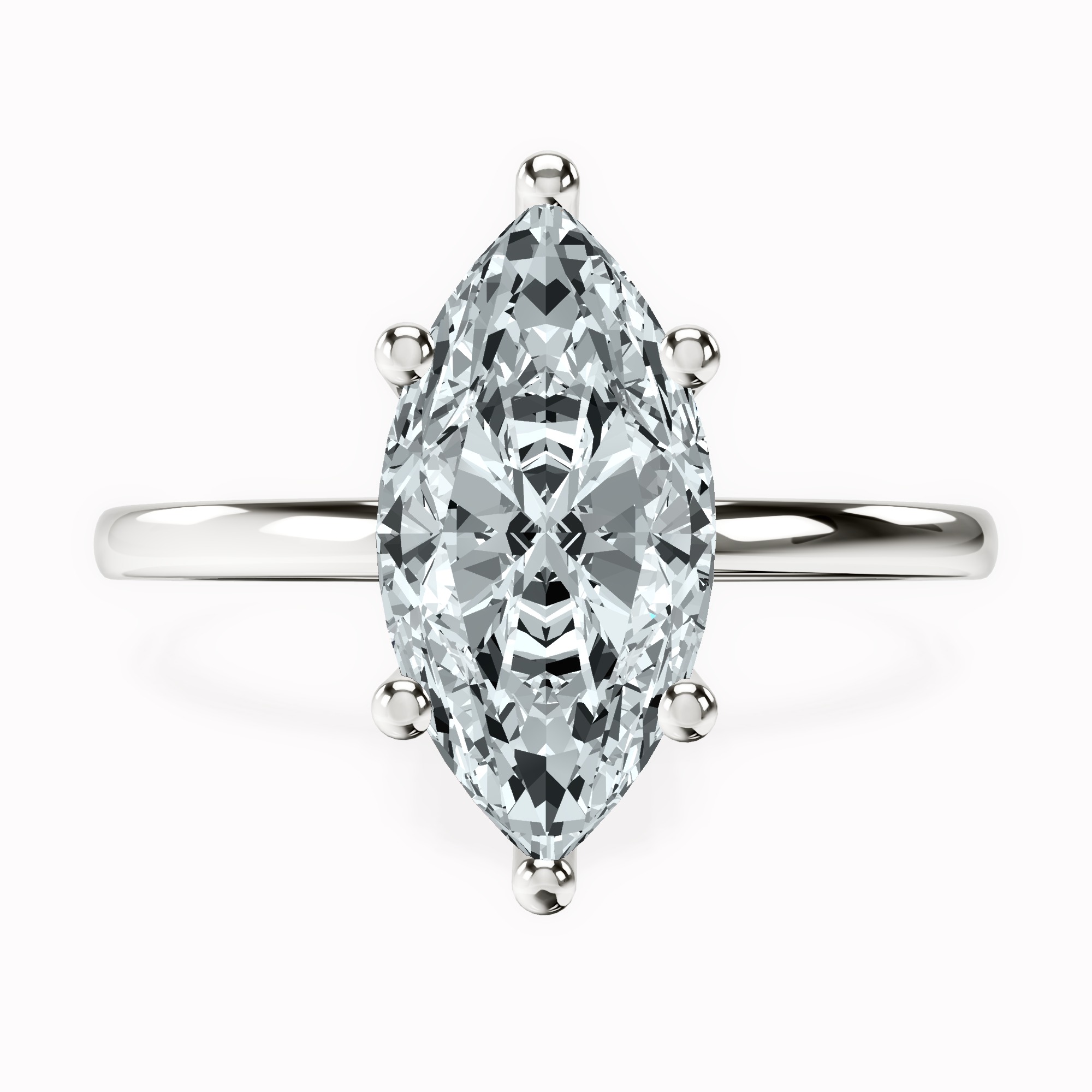 Four Prong Solitaire 1.5mm Lab Diamond Ring front view