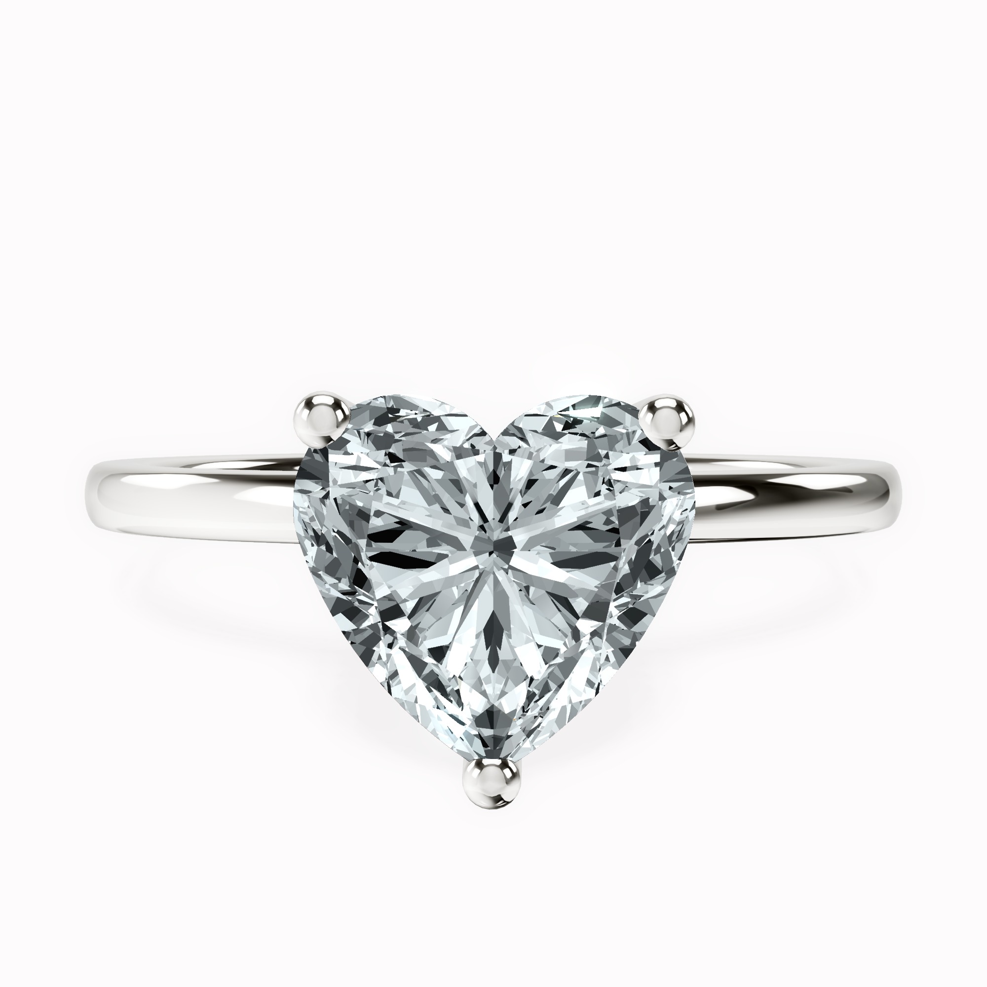 Four Prong Solitaire 1.5mm Lab Diamond Ring front view