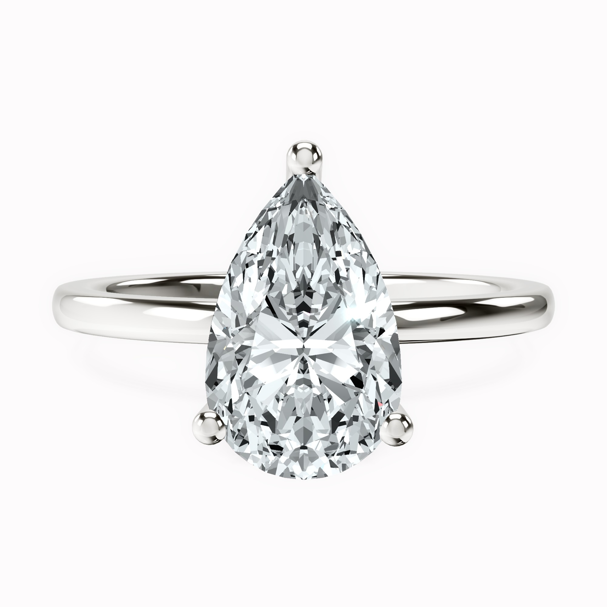 Four Prong Solitaire 1.5mm Lab Diamond Ring front view