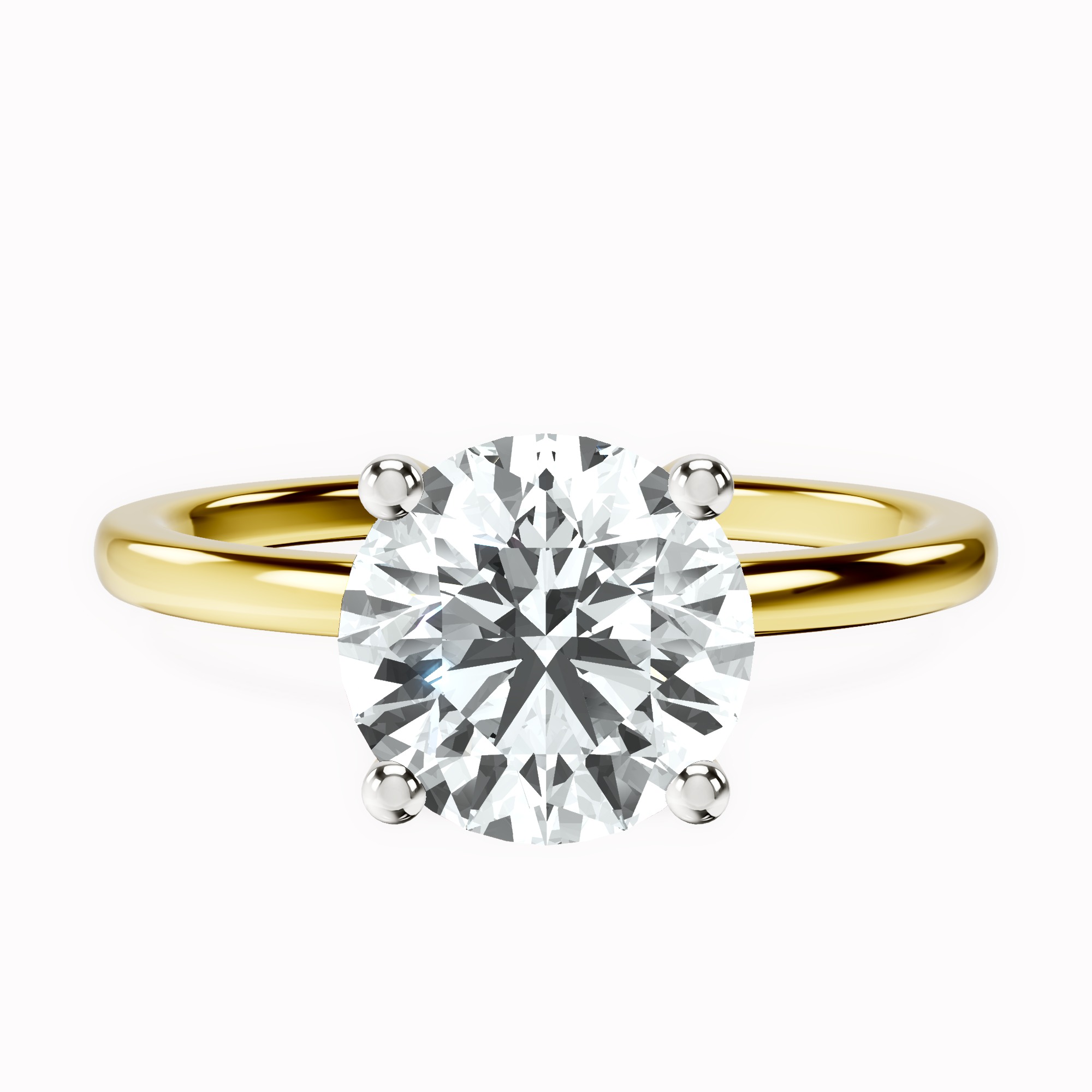 Four Prong Solitaire 1.5mm Lab Diamond Ring front view