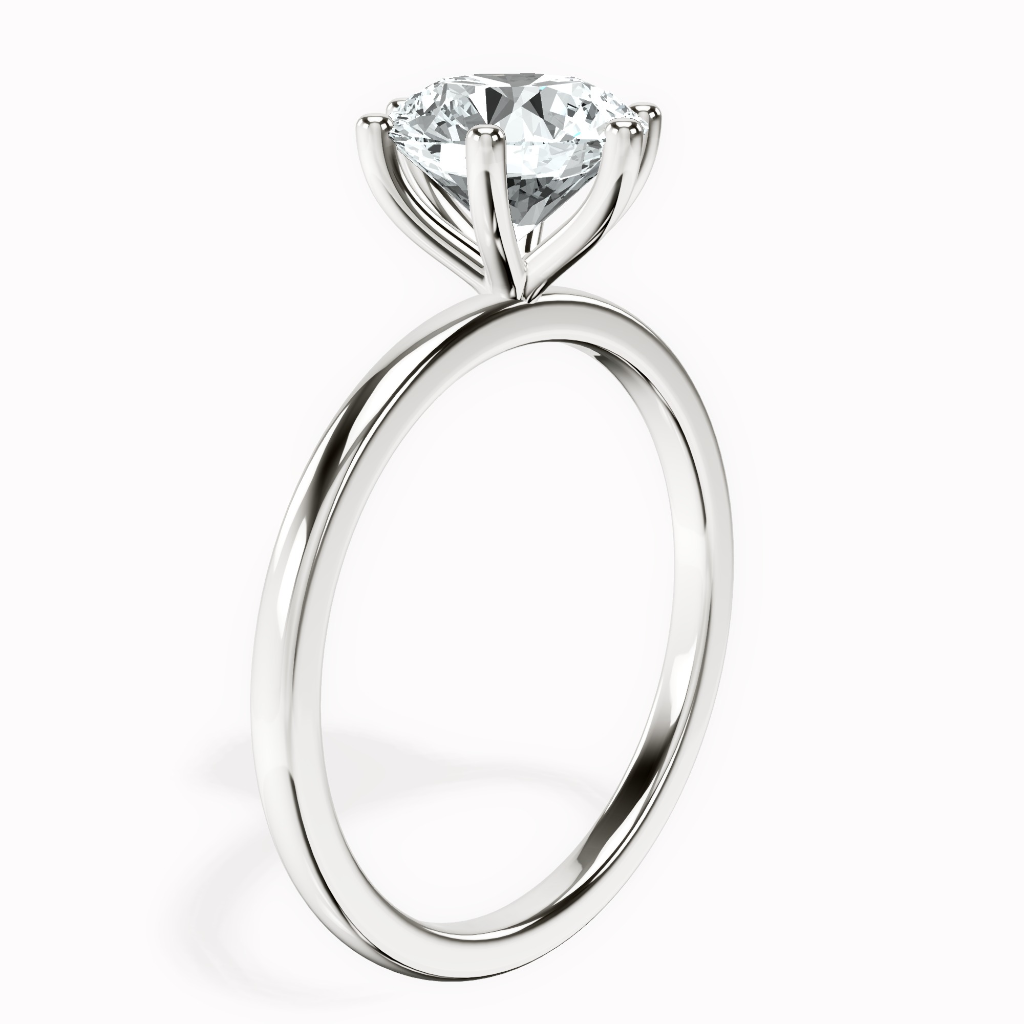 Six Prong Solitaire 1.5mm Lab Diamond Ring top view