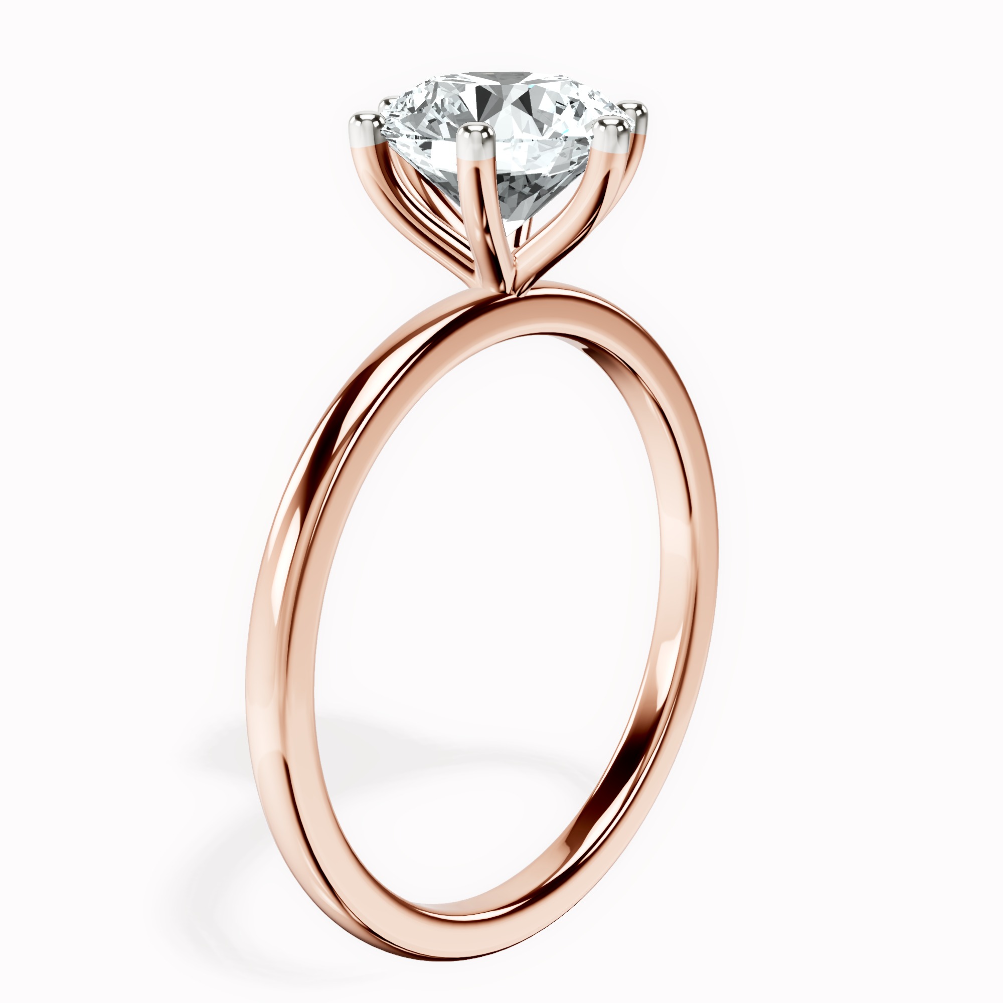 Six Prong Solitaire 1.5mm Lab Diamond Ring top view