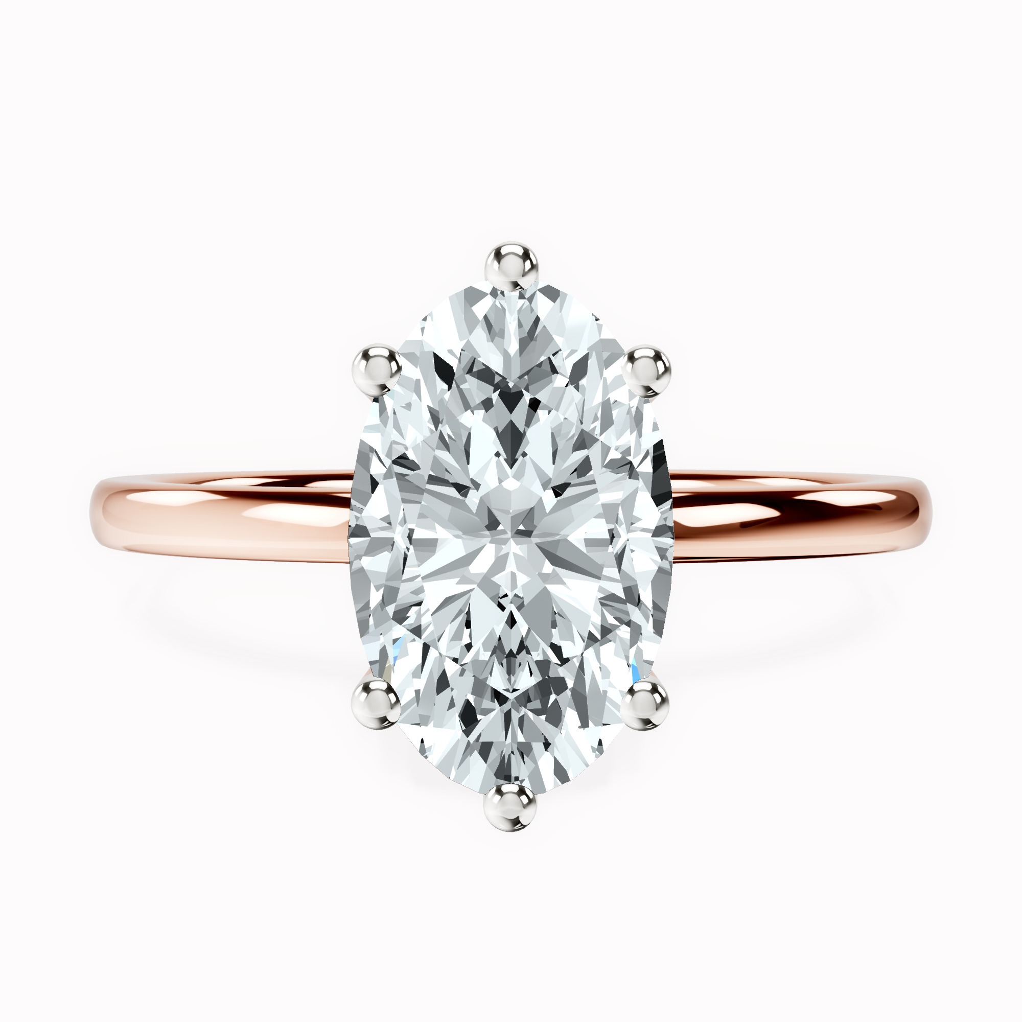 Six Prong Solitaire 1.5mm Lab Diamond Ring front view