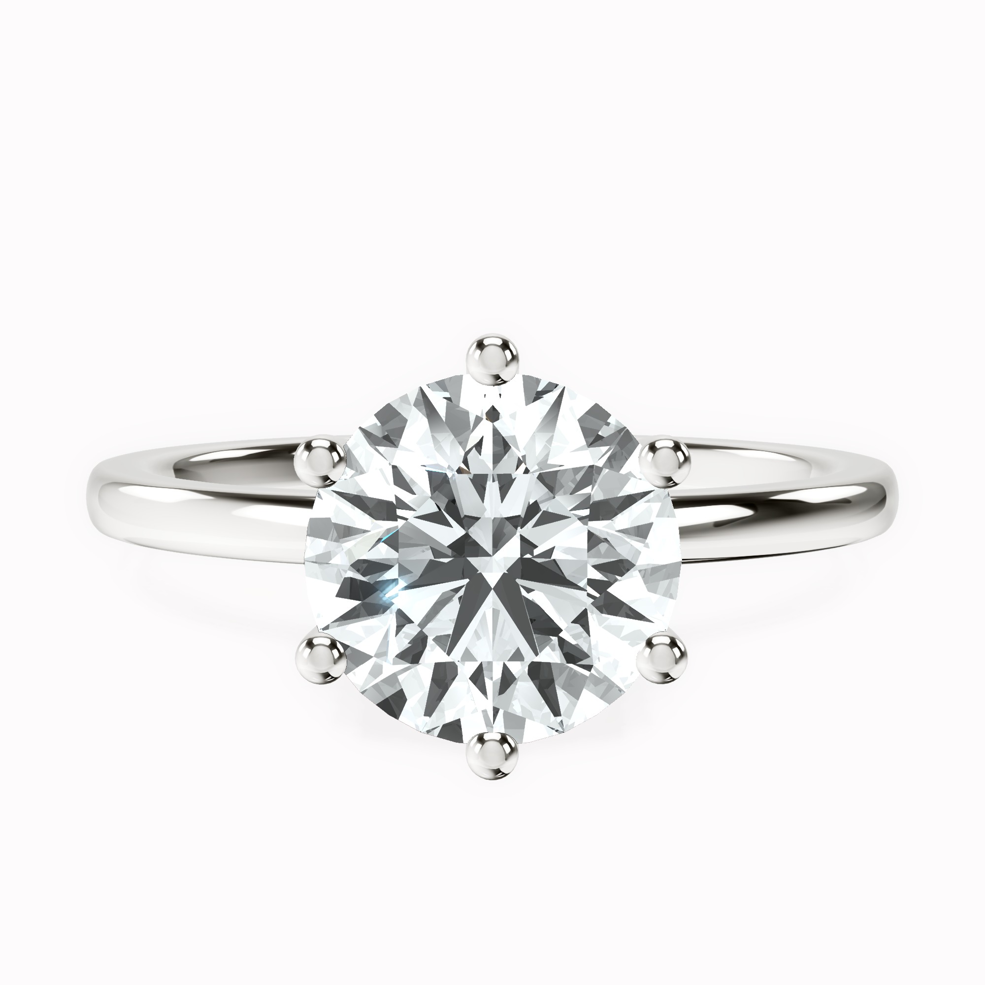 Six Prong Solitaire 1.5mm Lab Diamond Ring front view