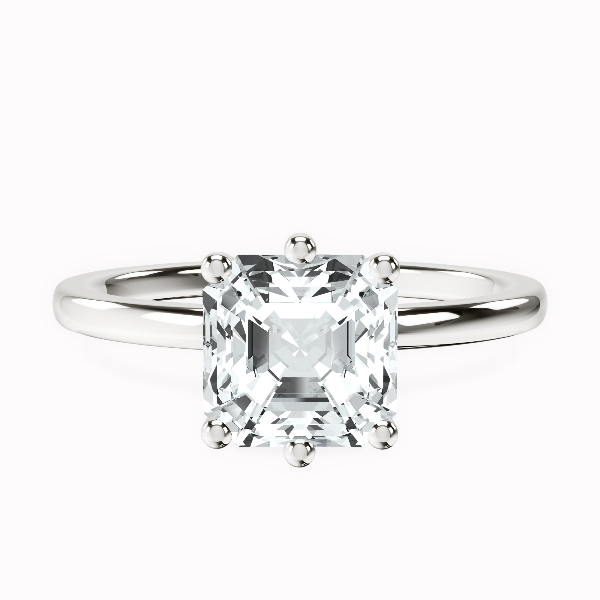Six Prong Solitaire 1.5mm Lab Diamond Ring front view