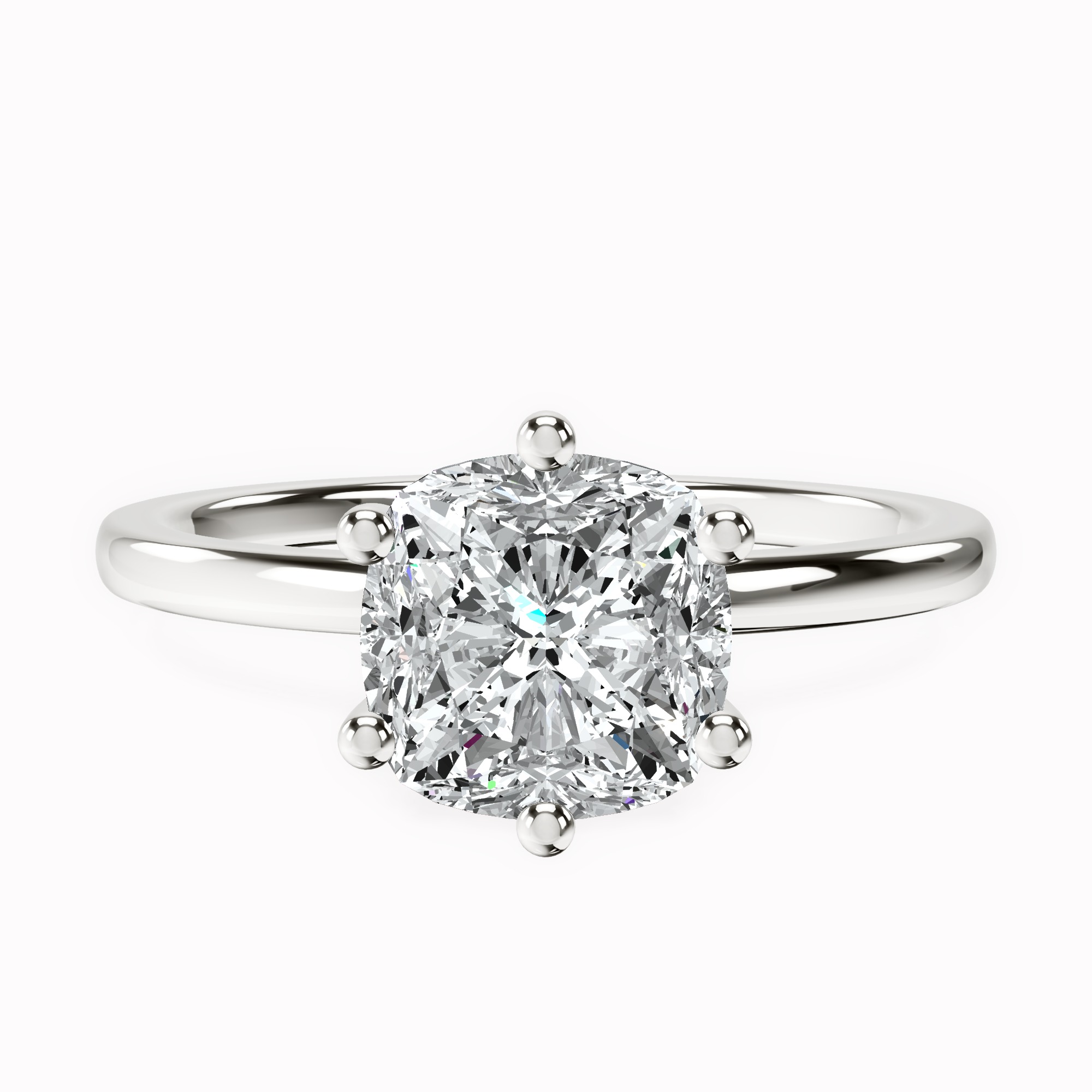 Six Prong Solitaire 1.5mm Lab Diamond Ring front view
