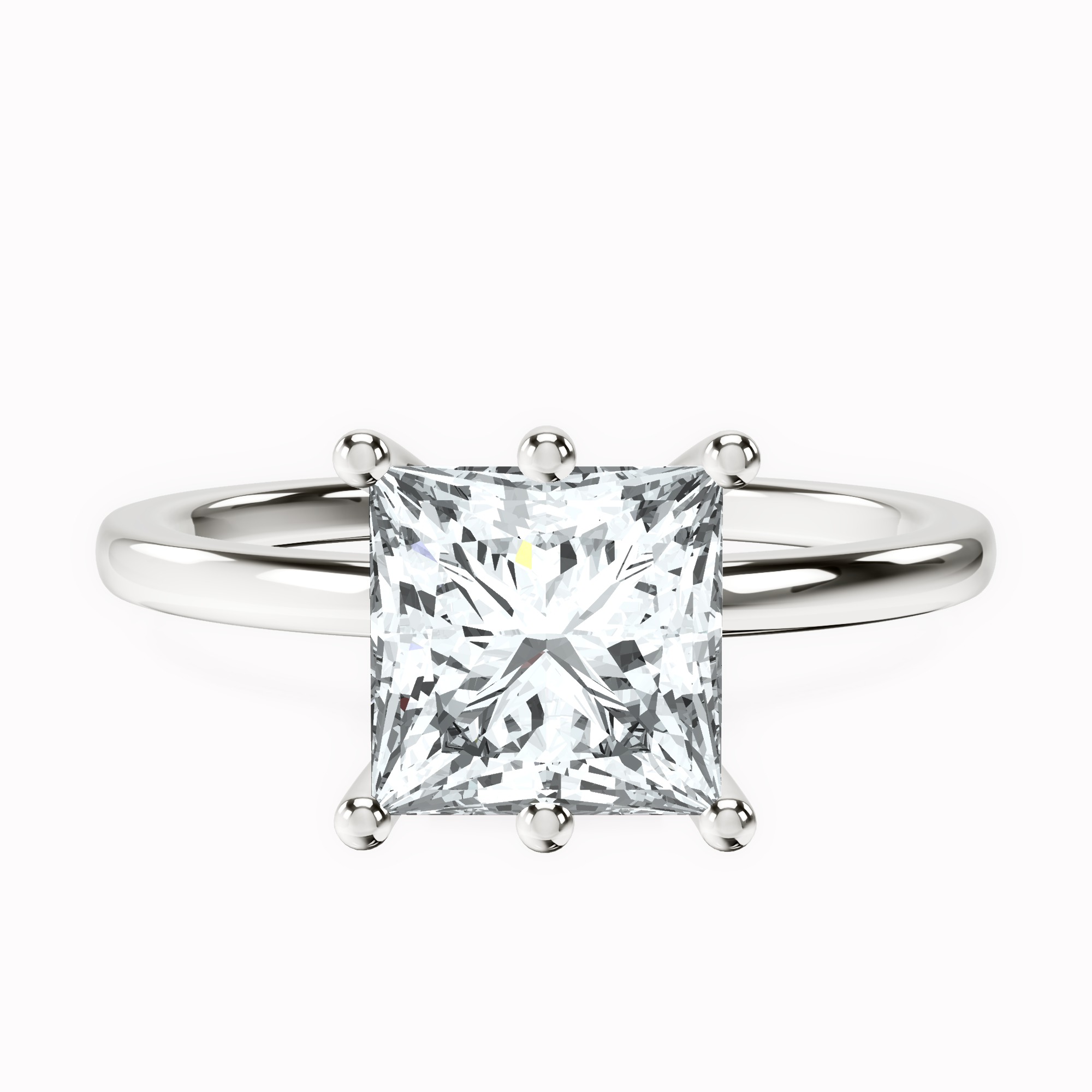 Six Prong Solitaire 1.5mm Lab Diamond Ring front view
