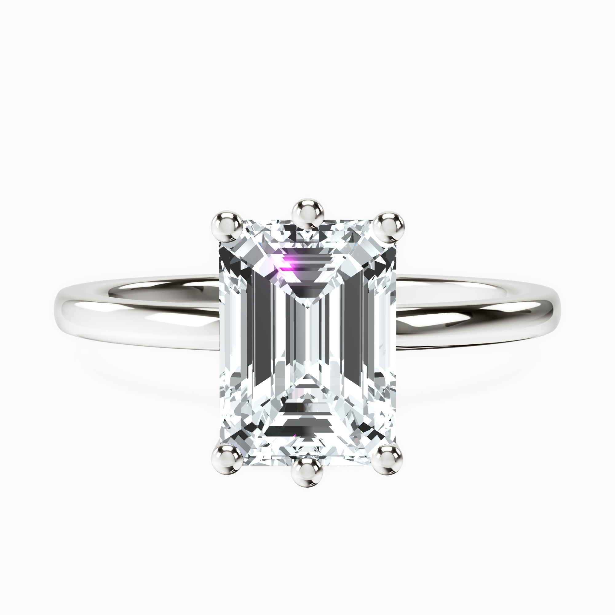 Six Prong Solitaire 1.5mm Lab Diamond Ring front view
