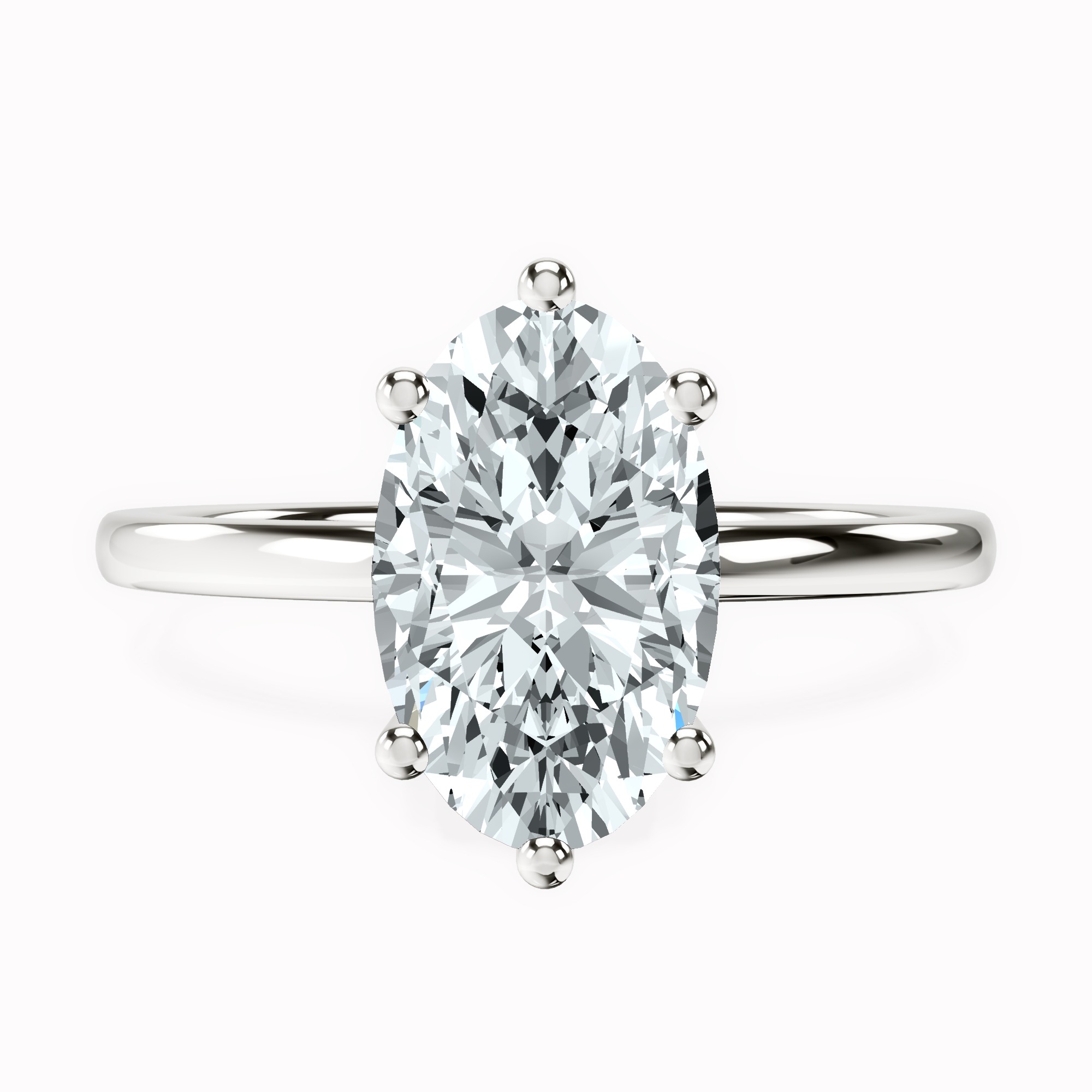 Six Prong Solitaire 1.5mm Lab Diamond Ring front view