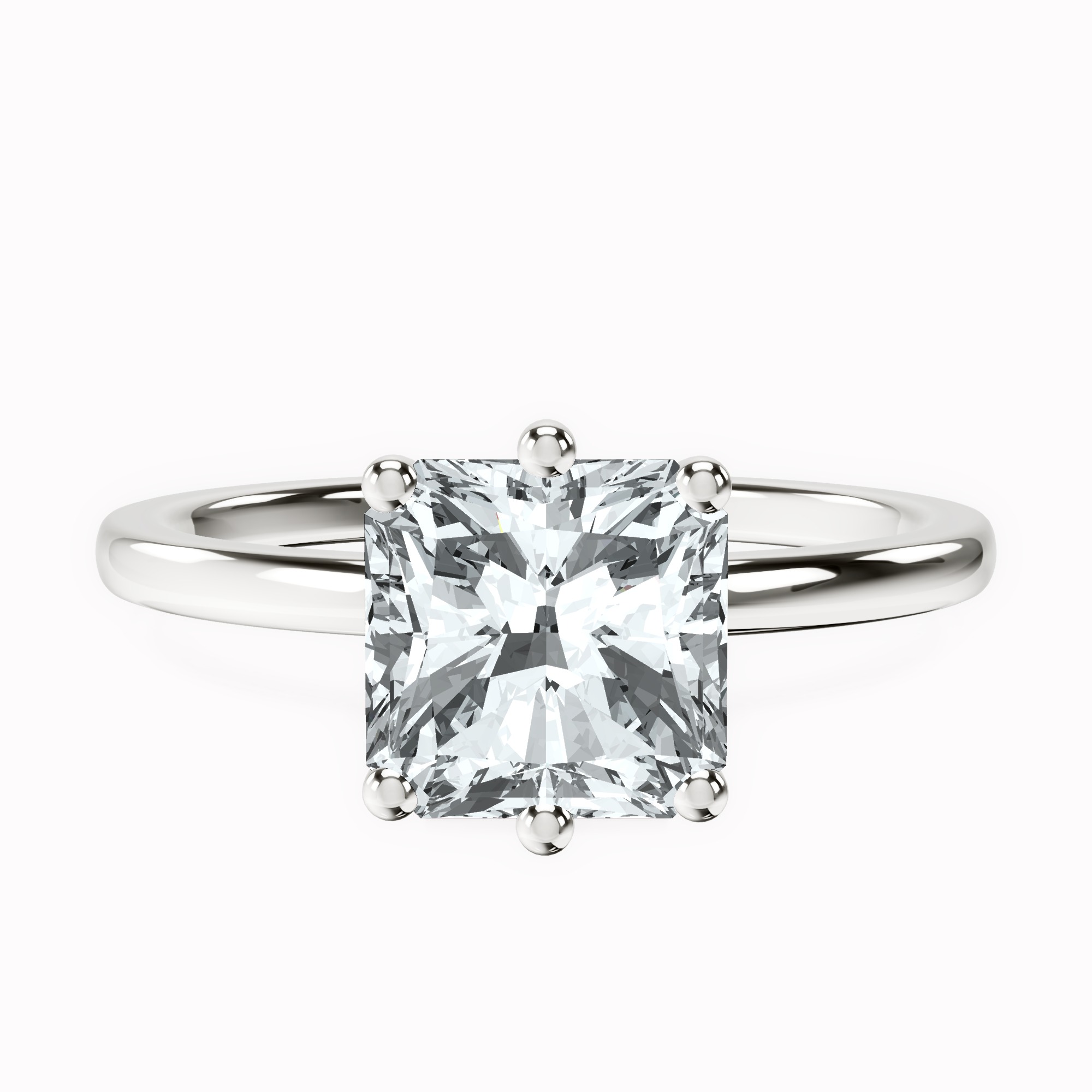 Six Prong Solitaire 1.5mm Lab Diamond Ring front view