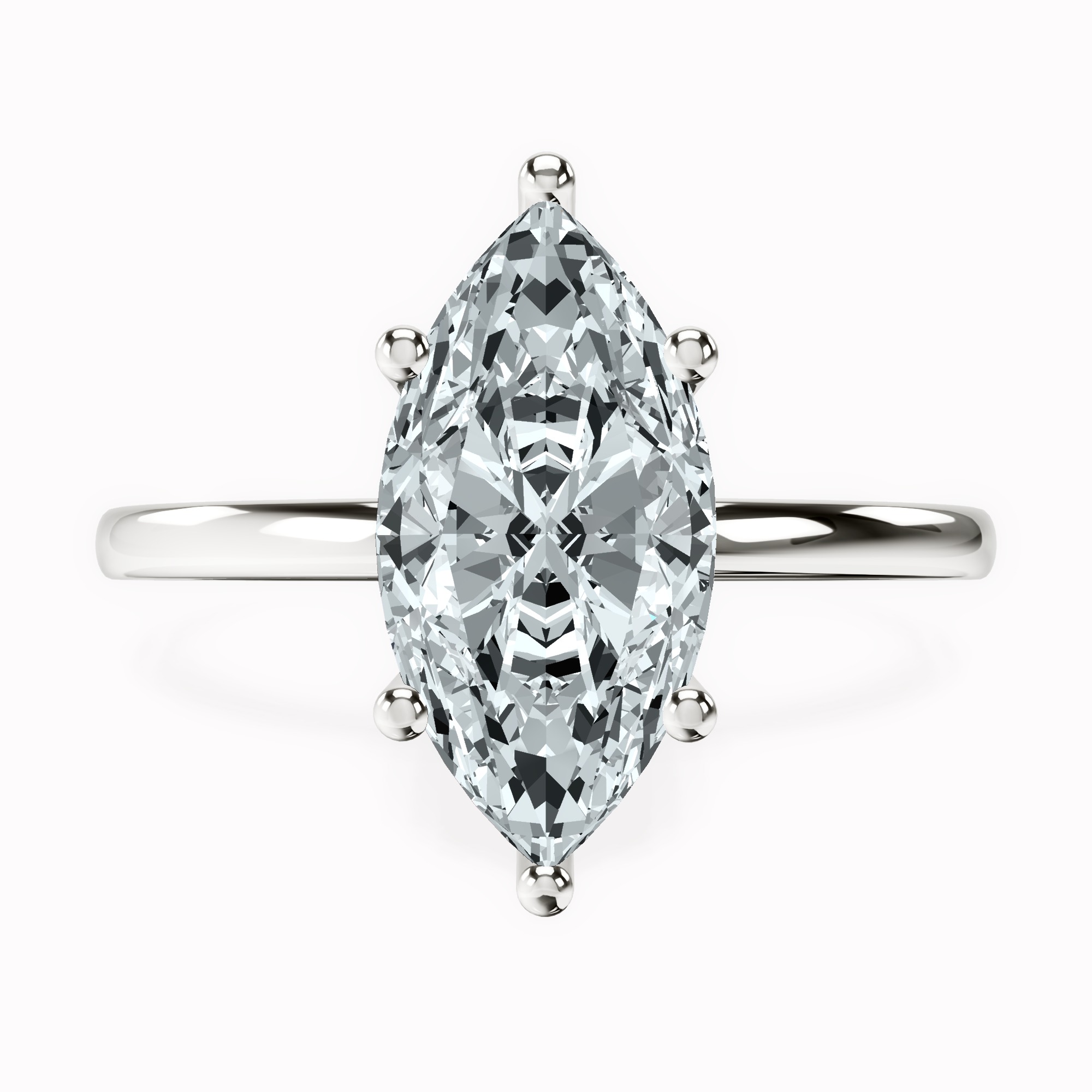 Six Prong Solitaire 1.5mm Lab Diamond Ring front view